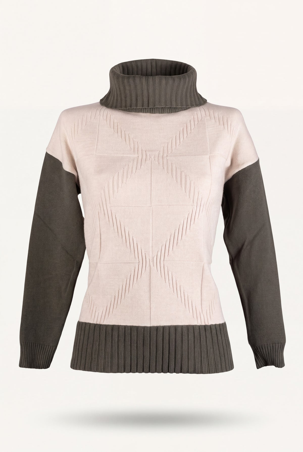 Maglia collo ciambella bicolor 21427
