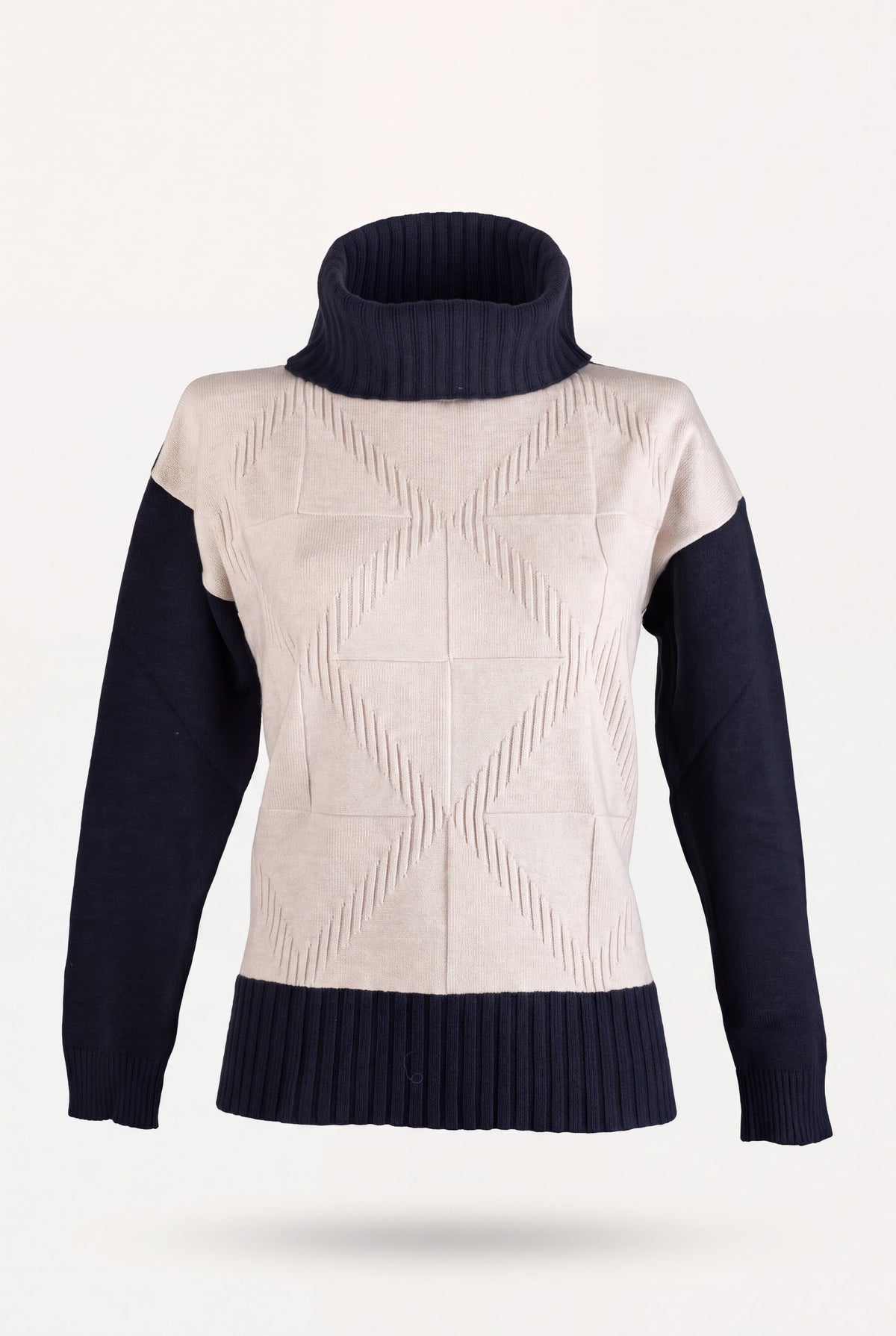 Maglia collo ciambella bicolor 21427