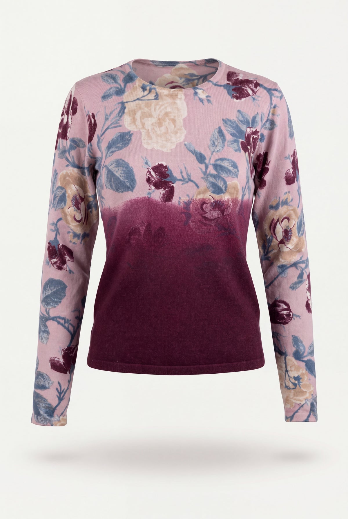 Girocollo viscosa fantasia roseto 7056SR