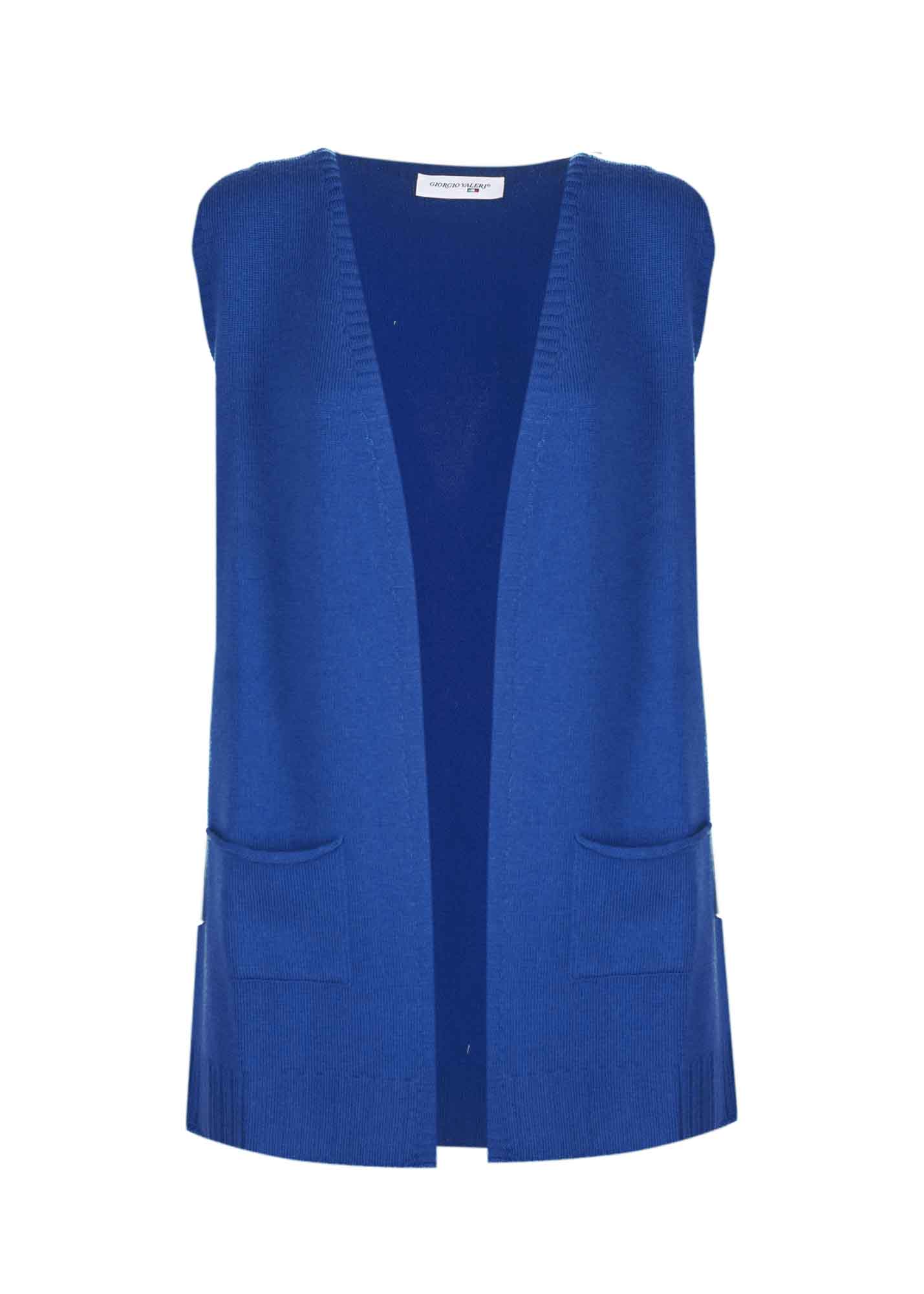 Cardigan smanicato pura lana Z7241