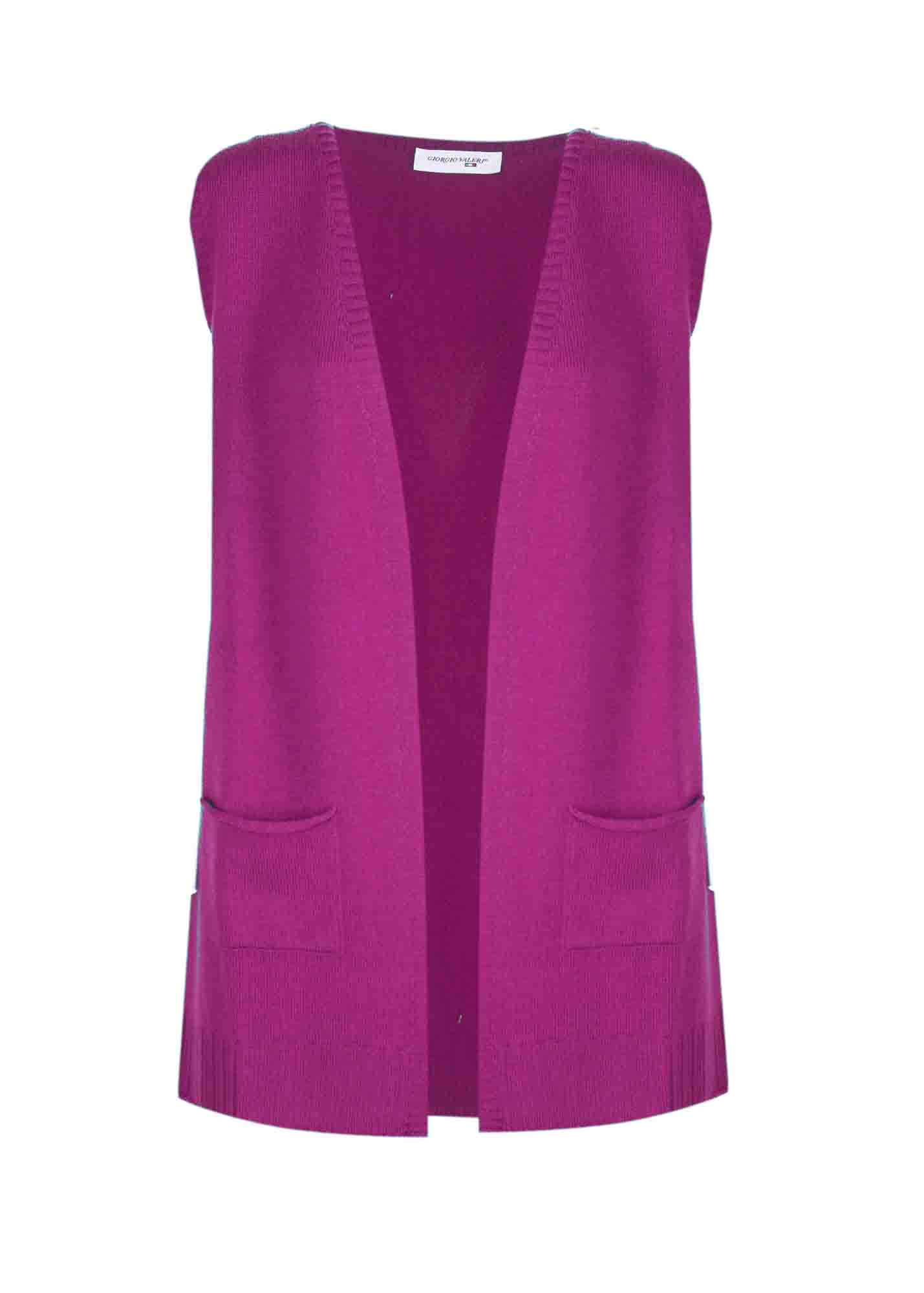 Cardigan smanicato pura lana Z7241