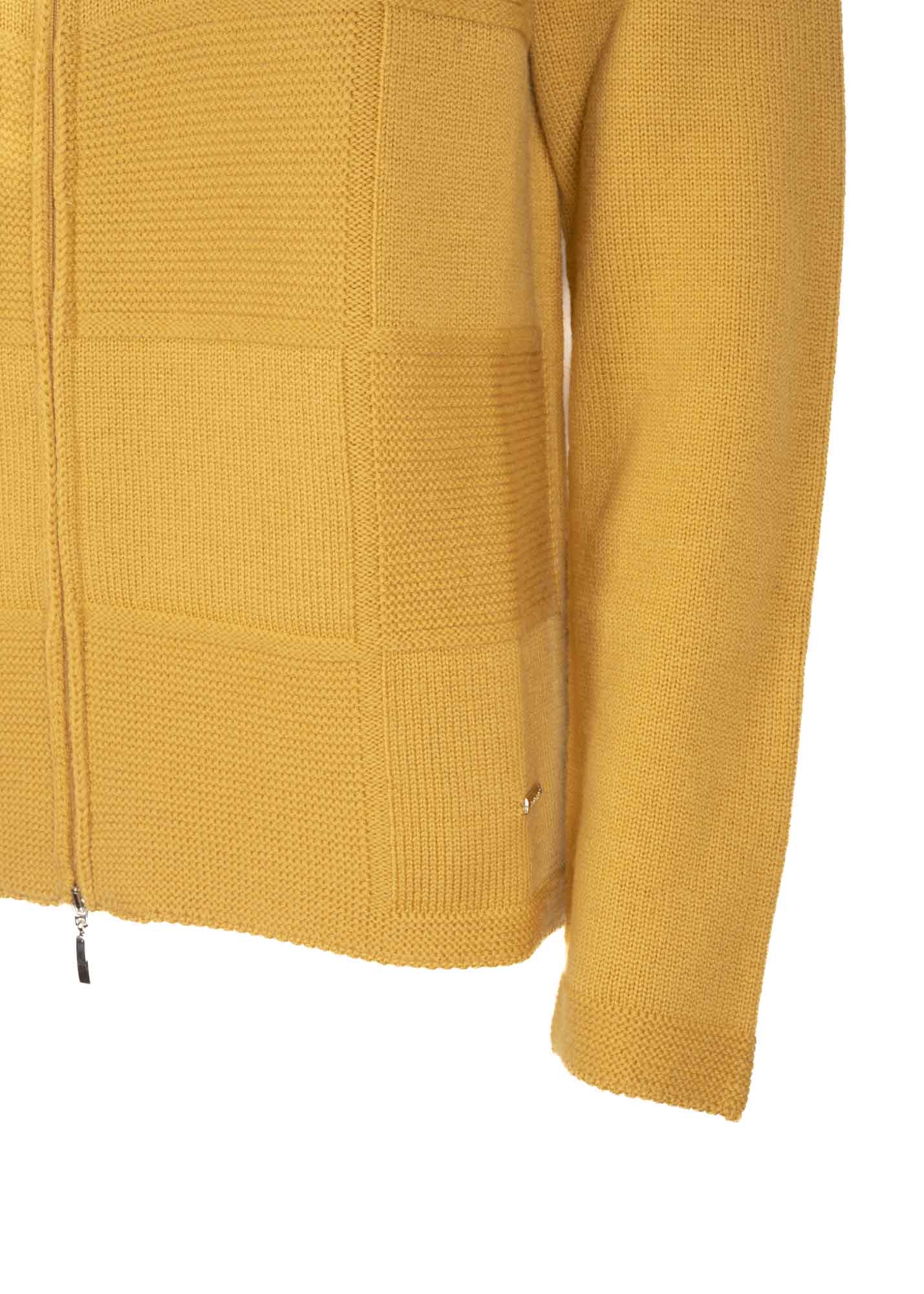 Cardigan zip pura lana motivo quadri Z9141