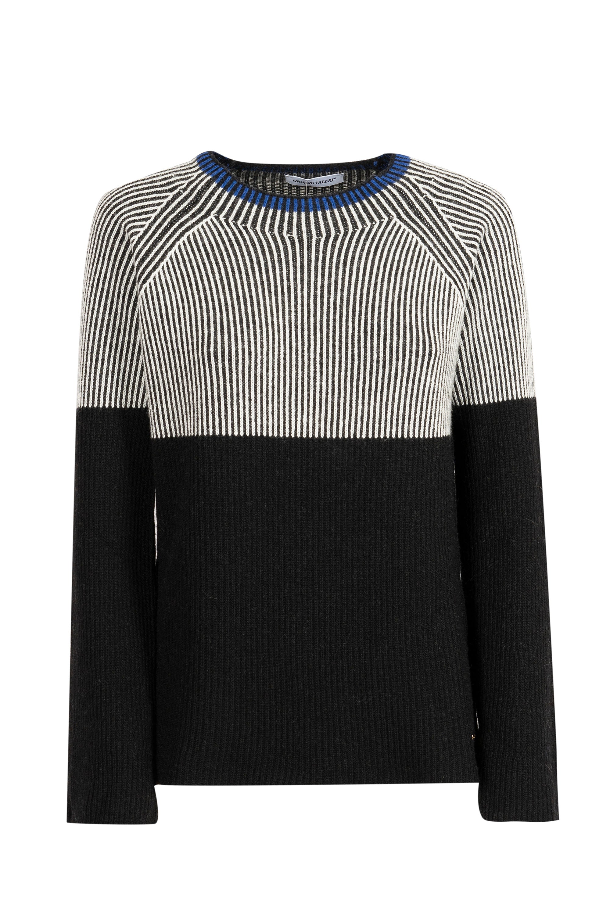 Girocollo maglia inglese bicolore manica raglan
