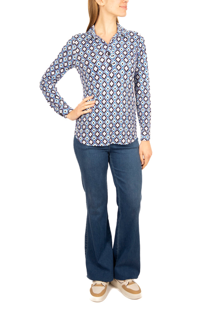 Casacca polo bottone in viscosa