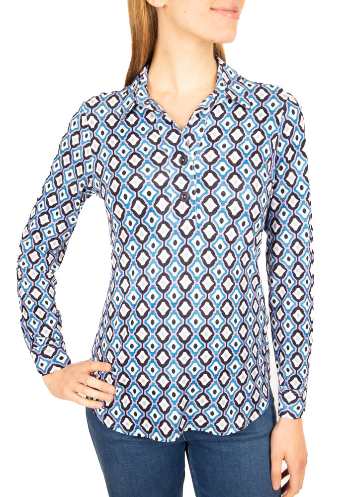 Casacca polo bottone in viscosa