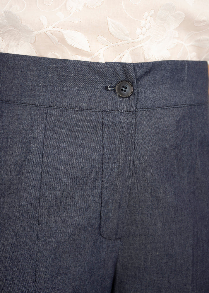 Pantalone largo tela jeans cotone 3259