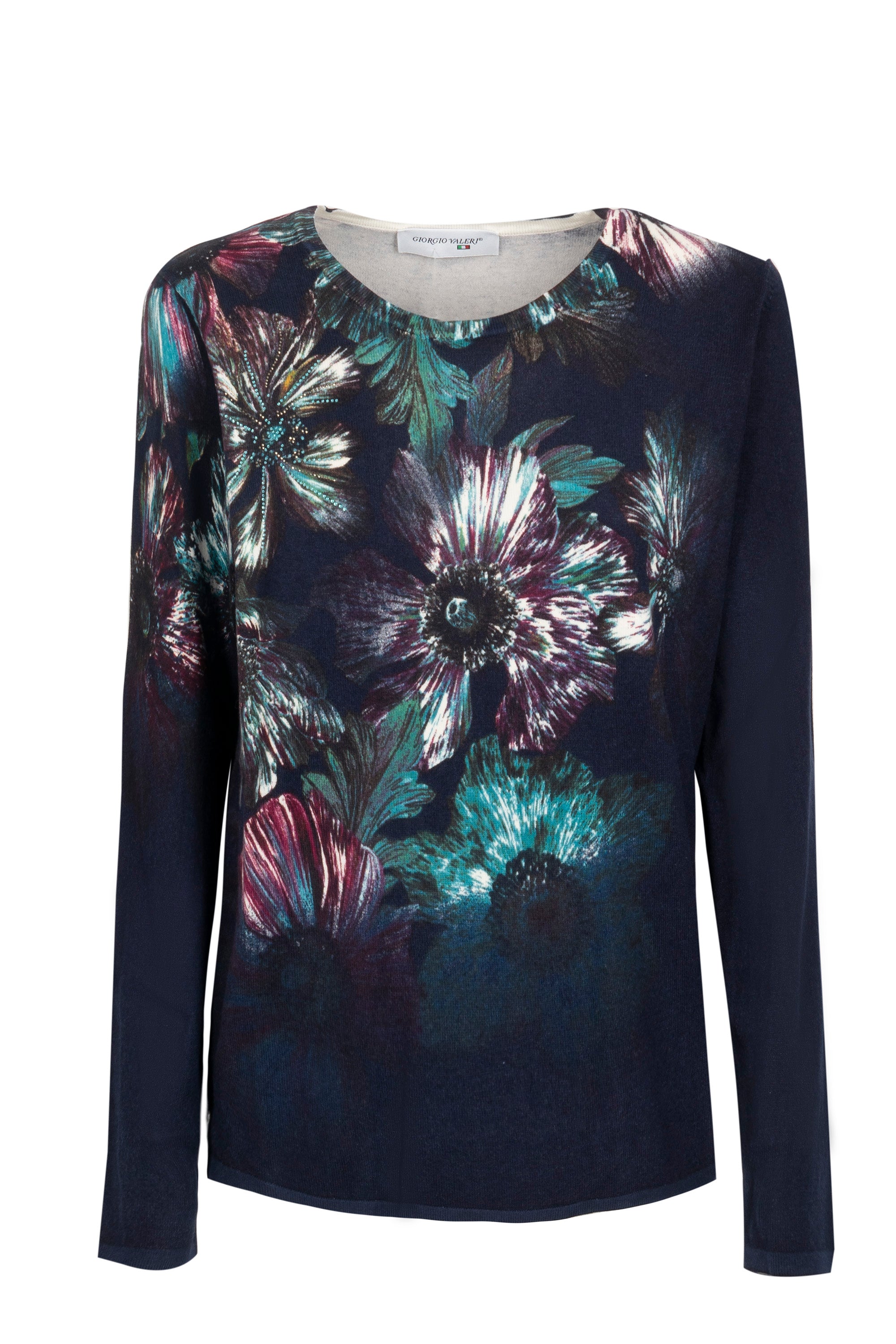 Maglia girocollo fantasia