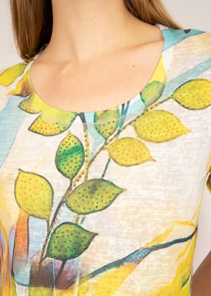 Maglia scollo madonna cotone fantasia 8651M