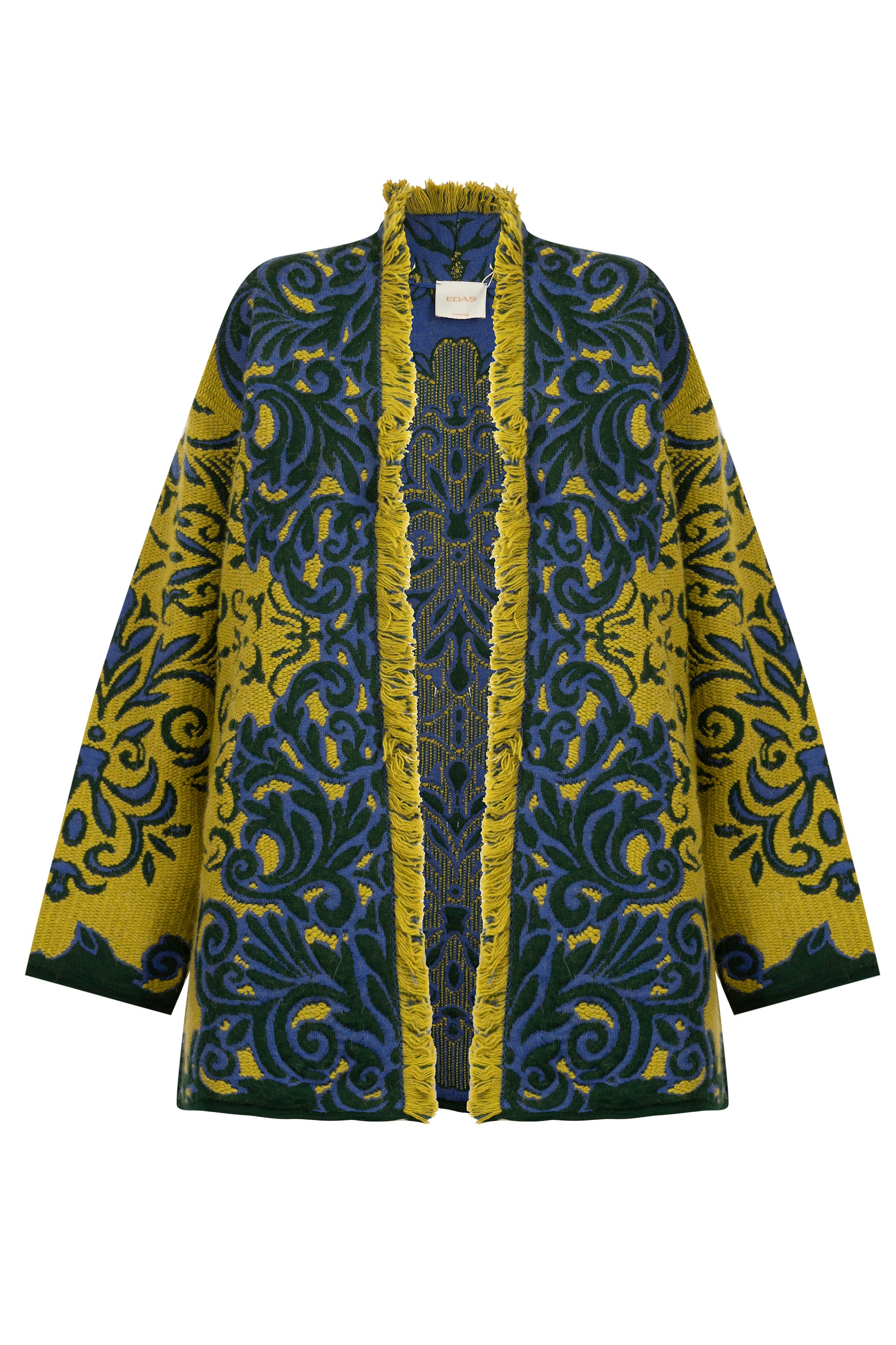 Cardigan jacquard damascato