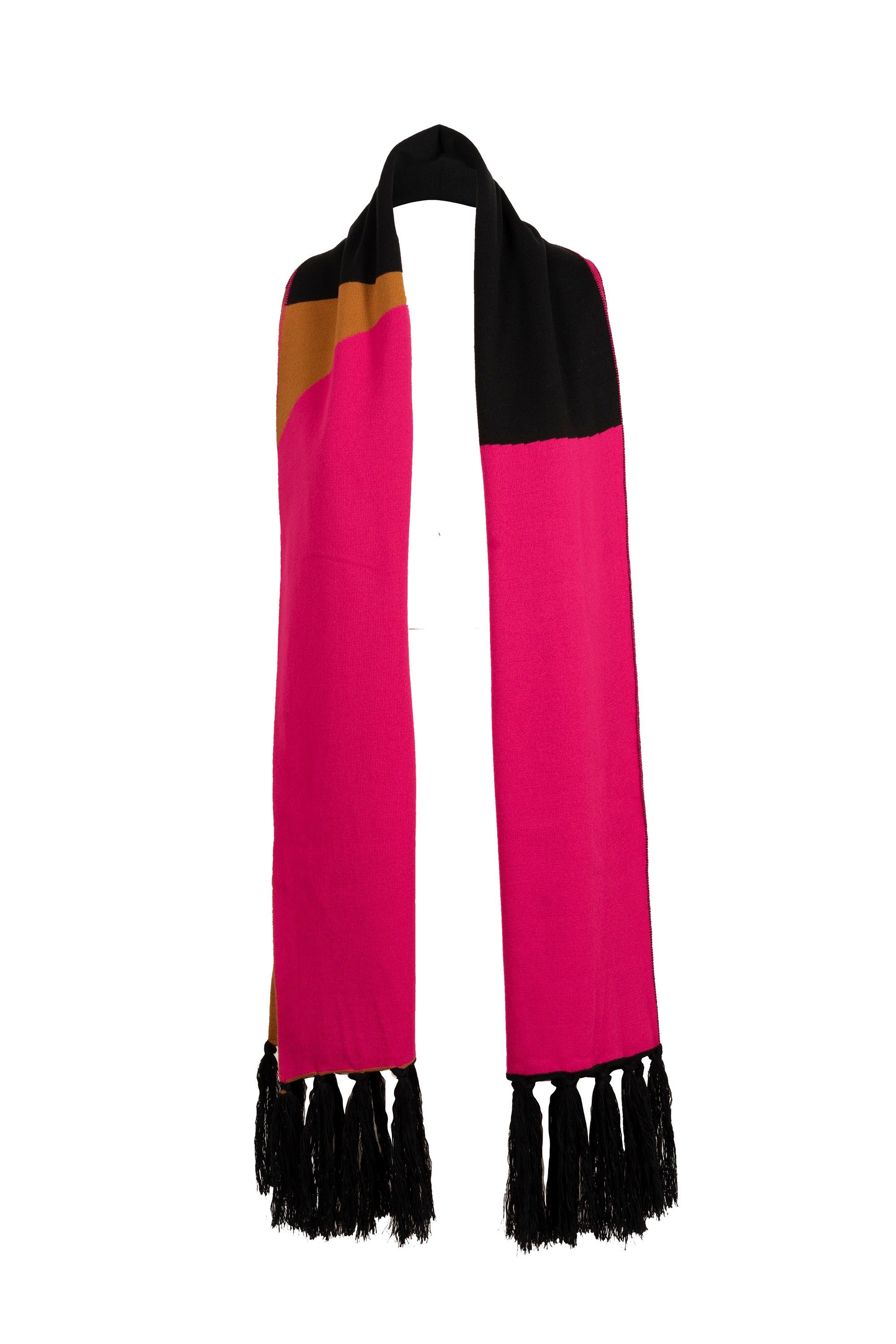 Sciarpa intarsio onde + jacquard onde