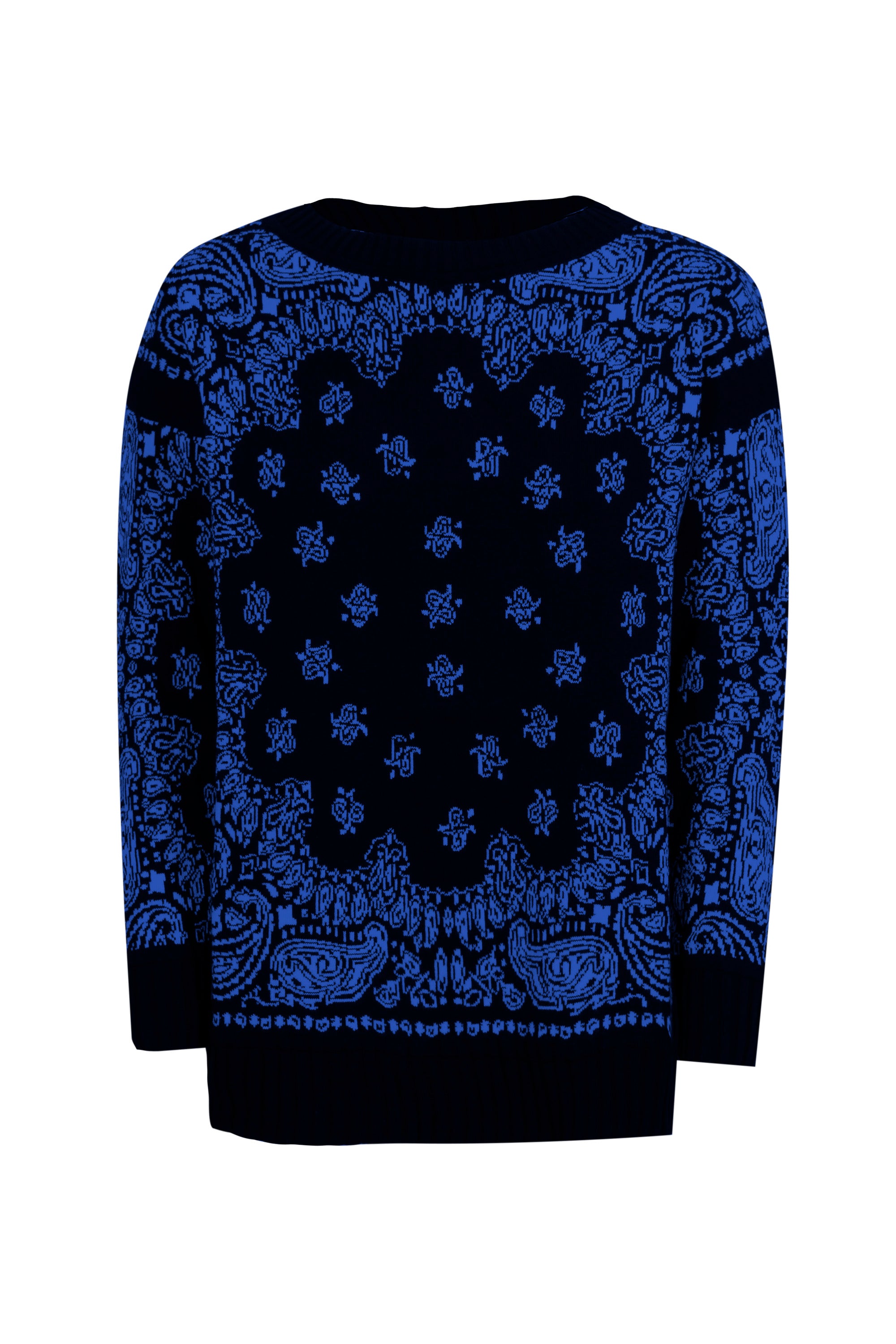 Girocollo jaquard chachemire