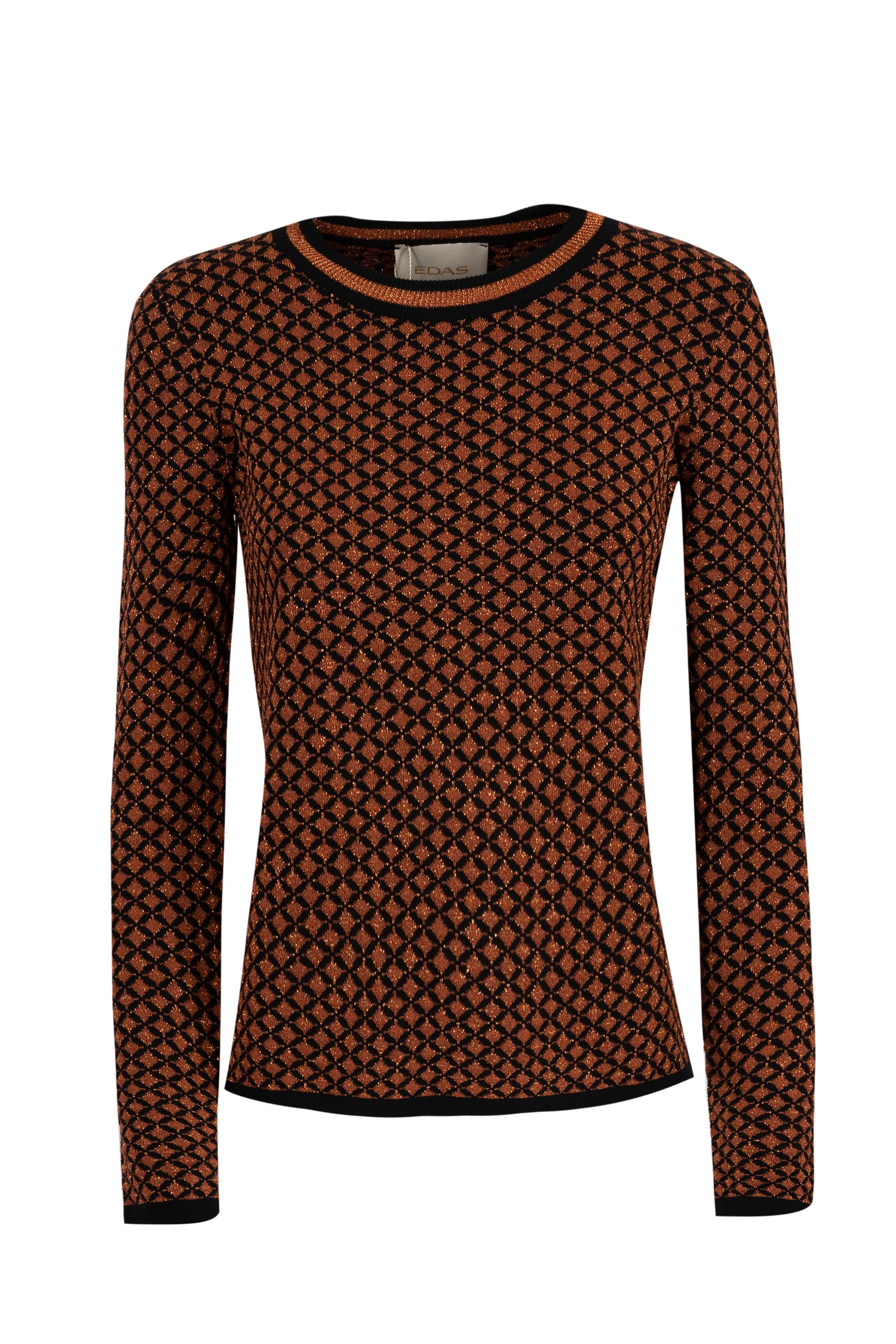 Girocollo injacquard con lurex