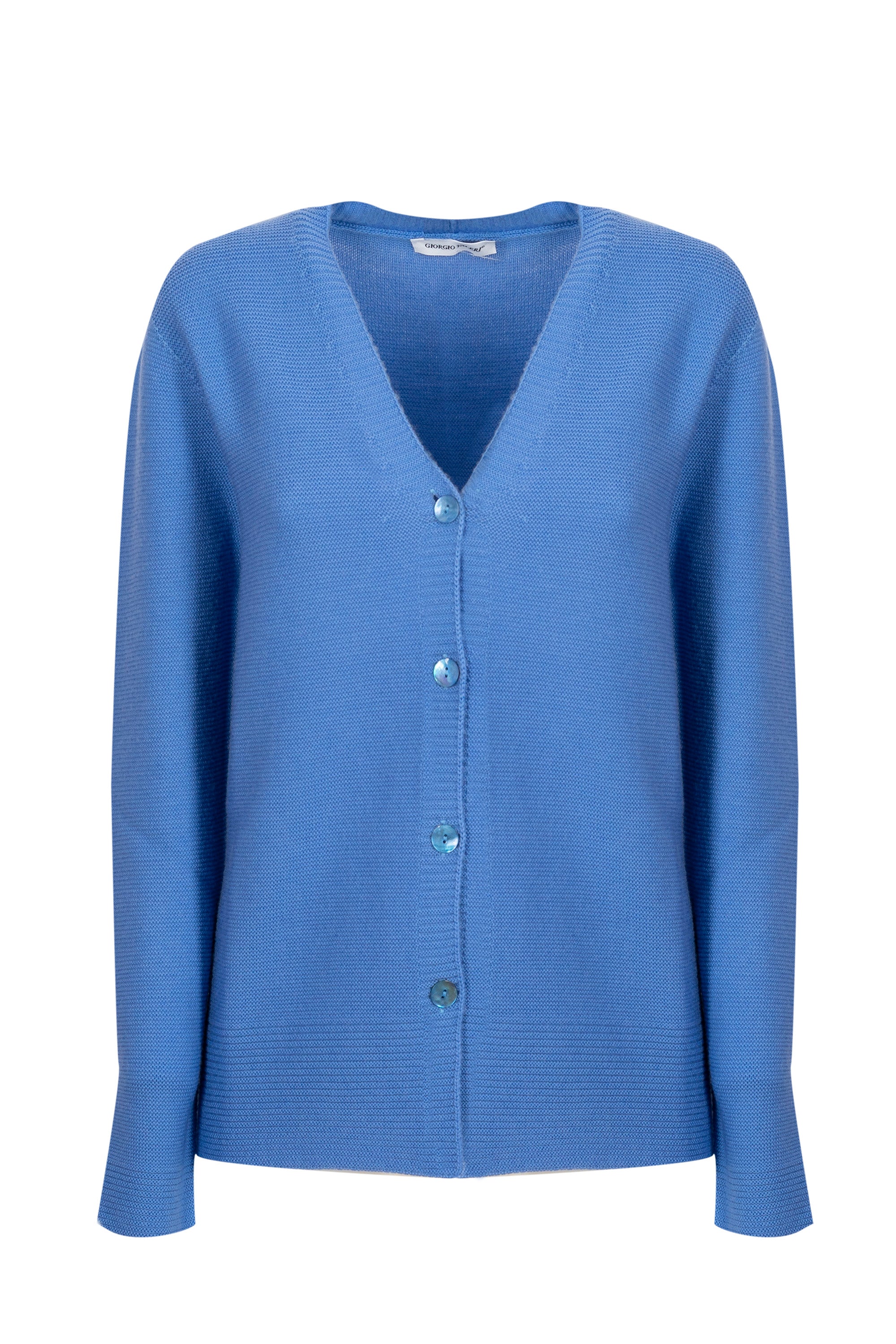 Cardigan pura lana scollo a V