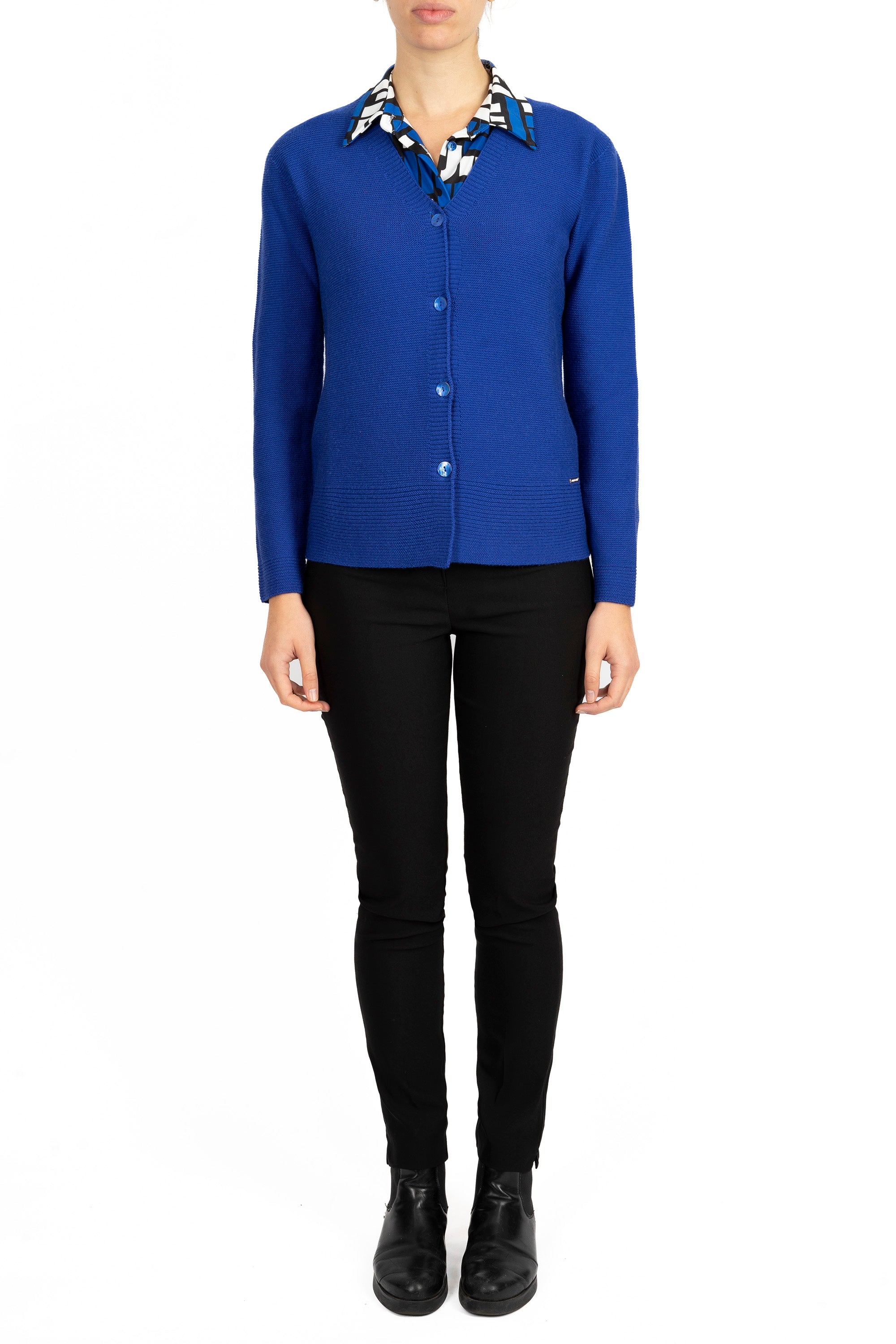 Cardigan pura lana scollo a V