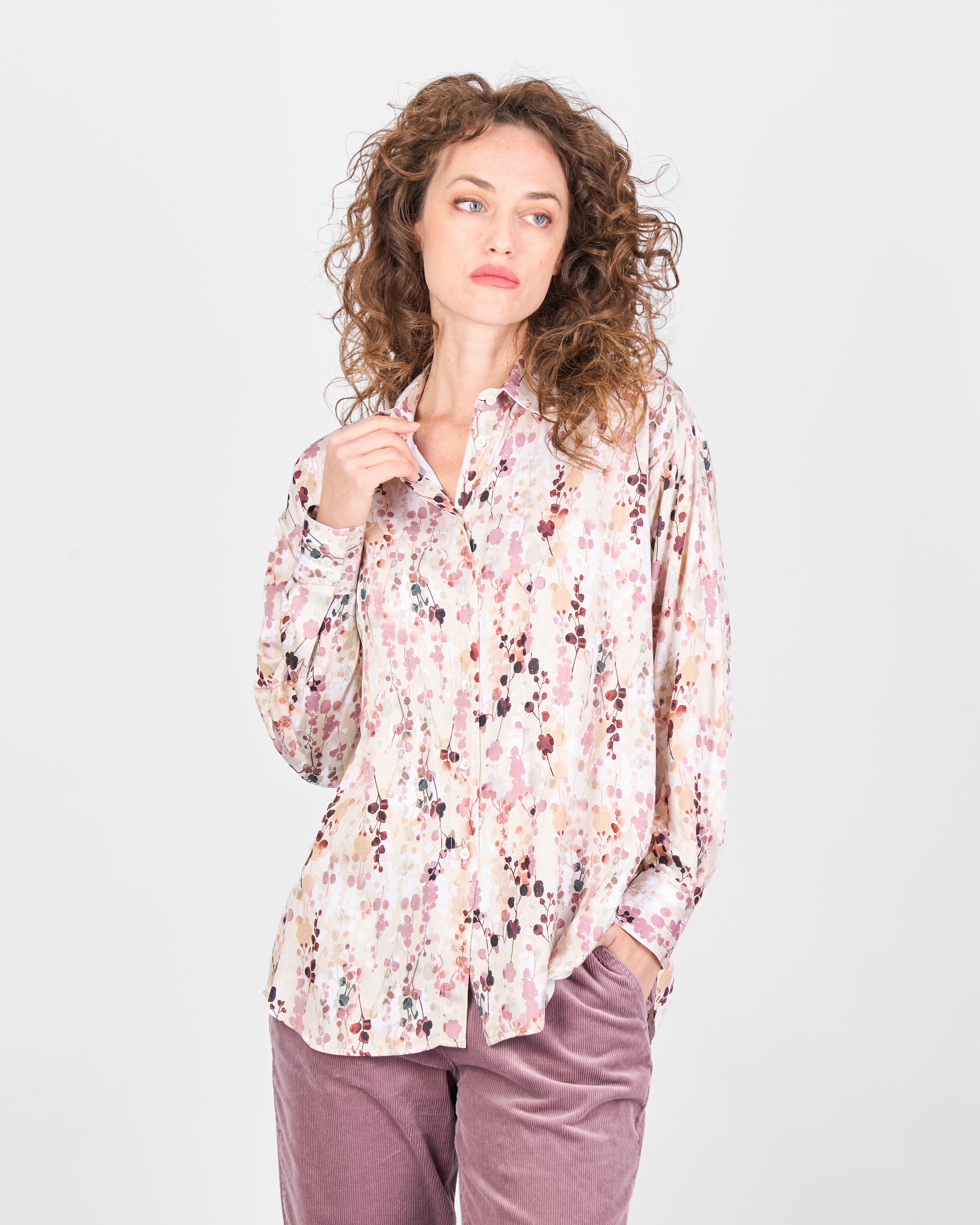 Camicia comfort in viscosa fantasia 25-623