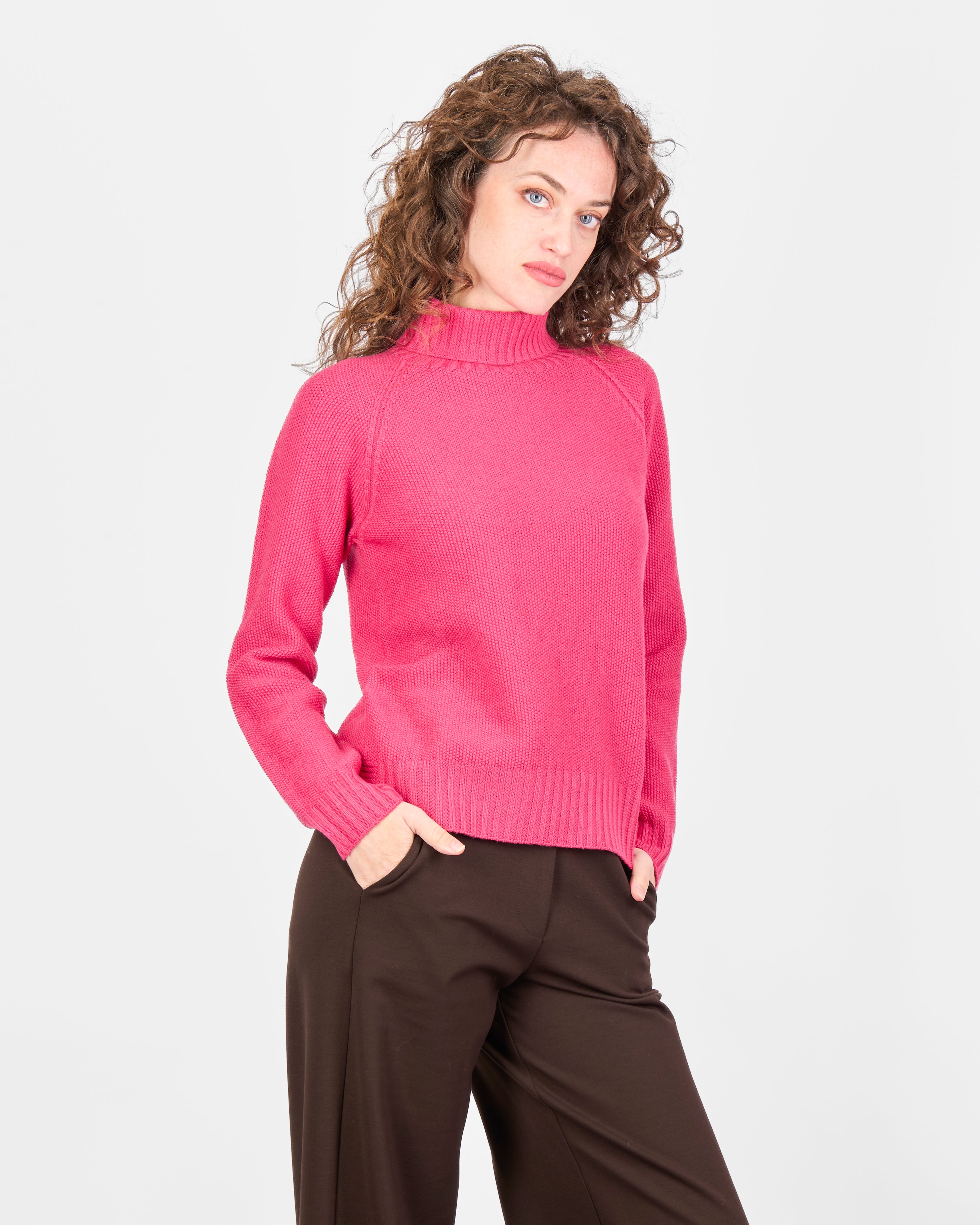 Maglia pura lana dolcevita punto riso Z9504