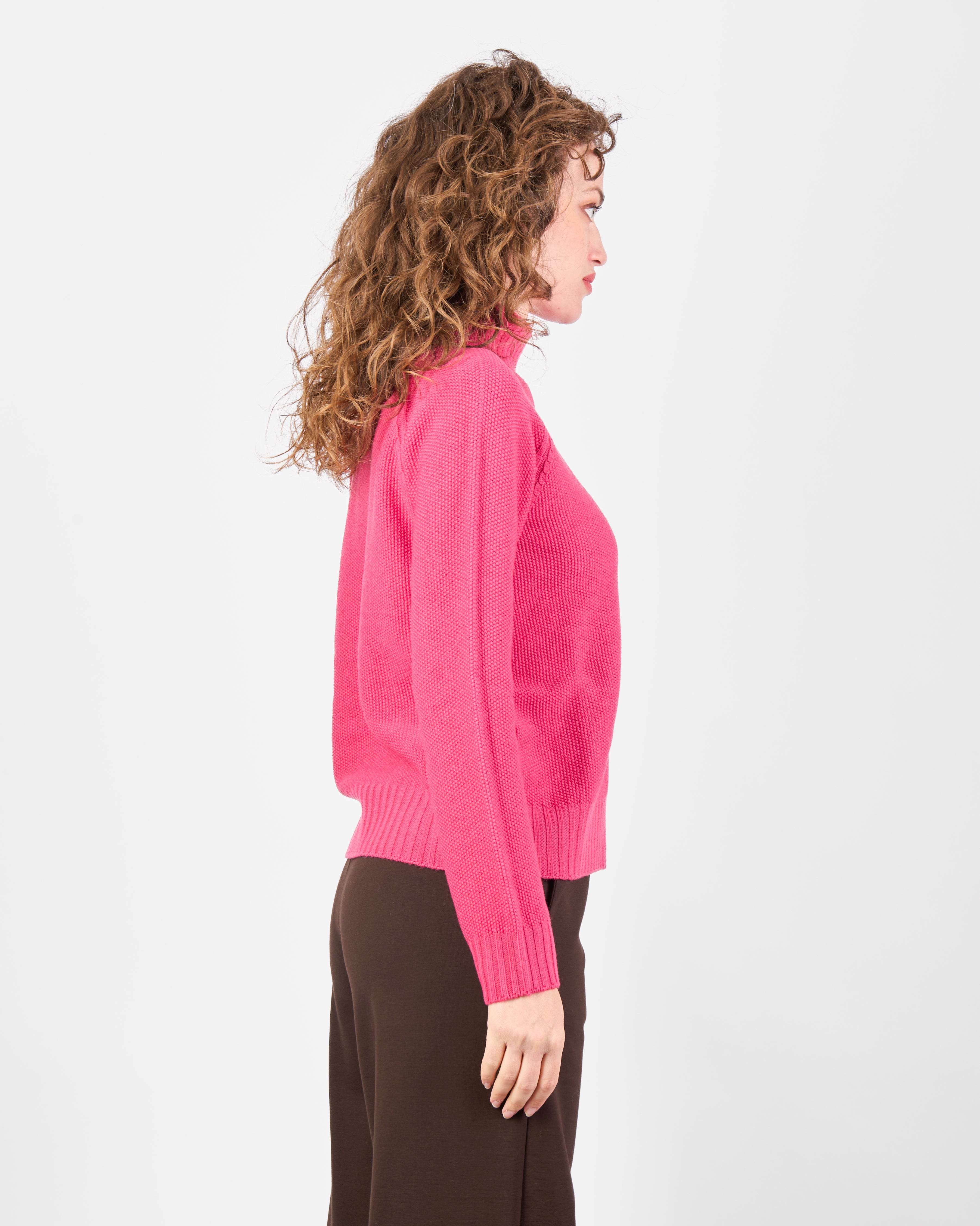 Maglia pura lana dolcevita punto riso Z9504