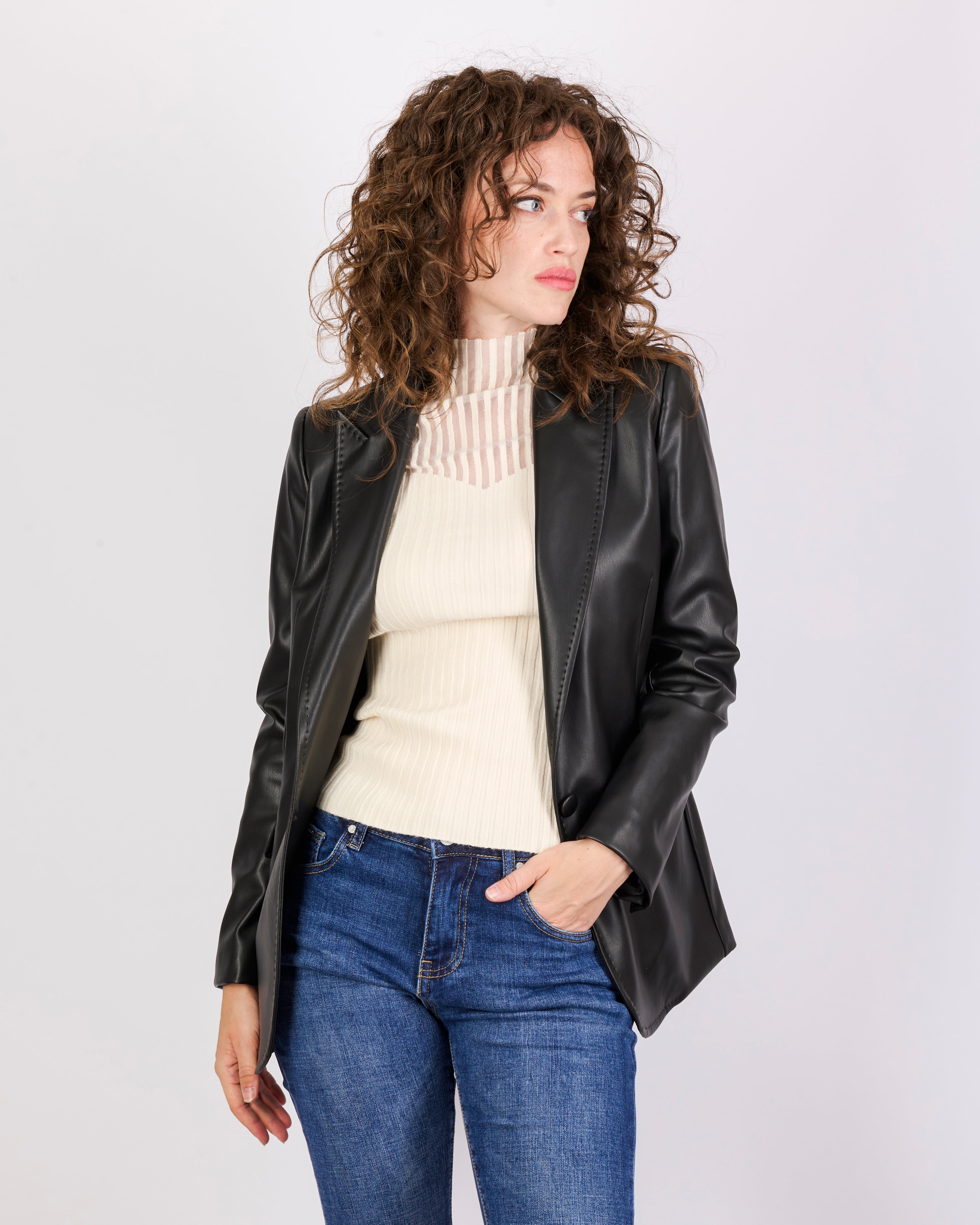 Giacca blazer ecopelle ESTROSO