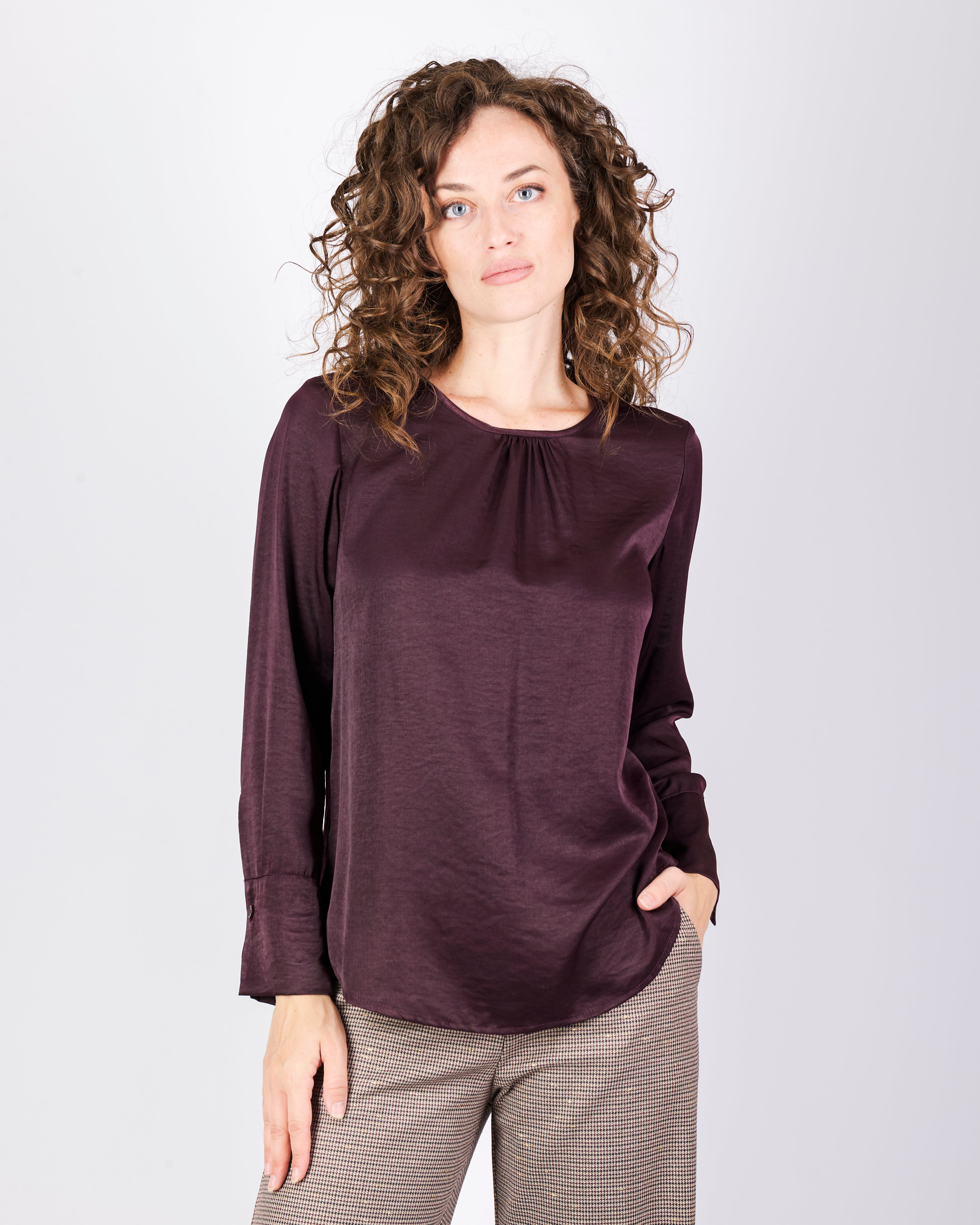 Blusa in viscosa unita H604/52