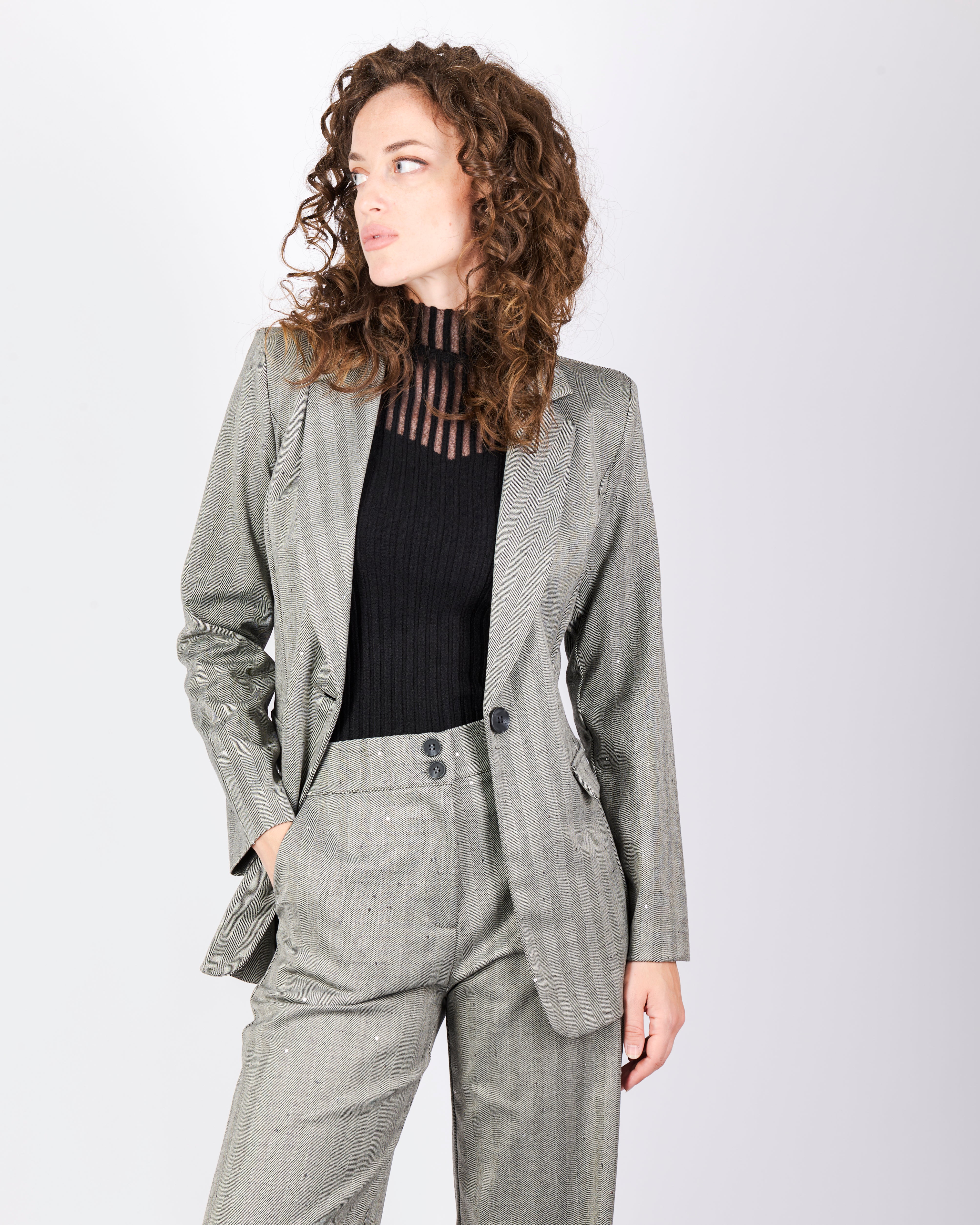 Giacca spigata micro paillettes SPIGA