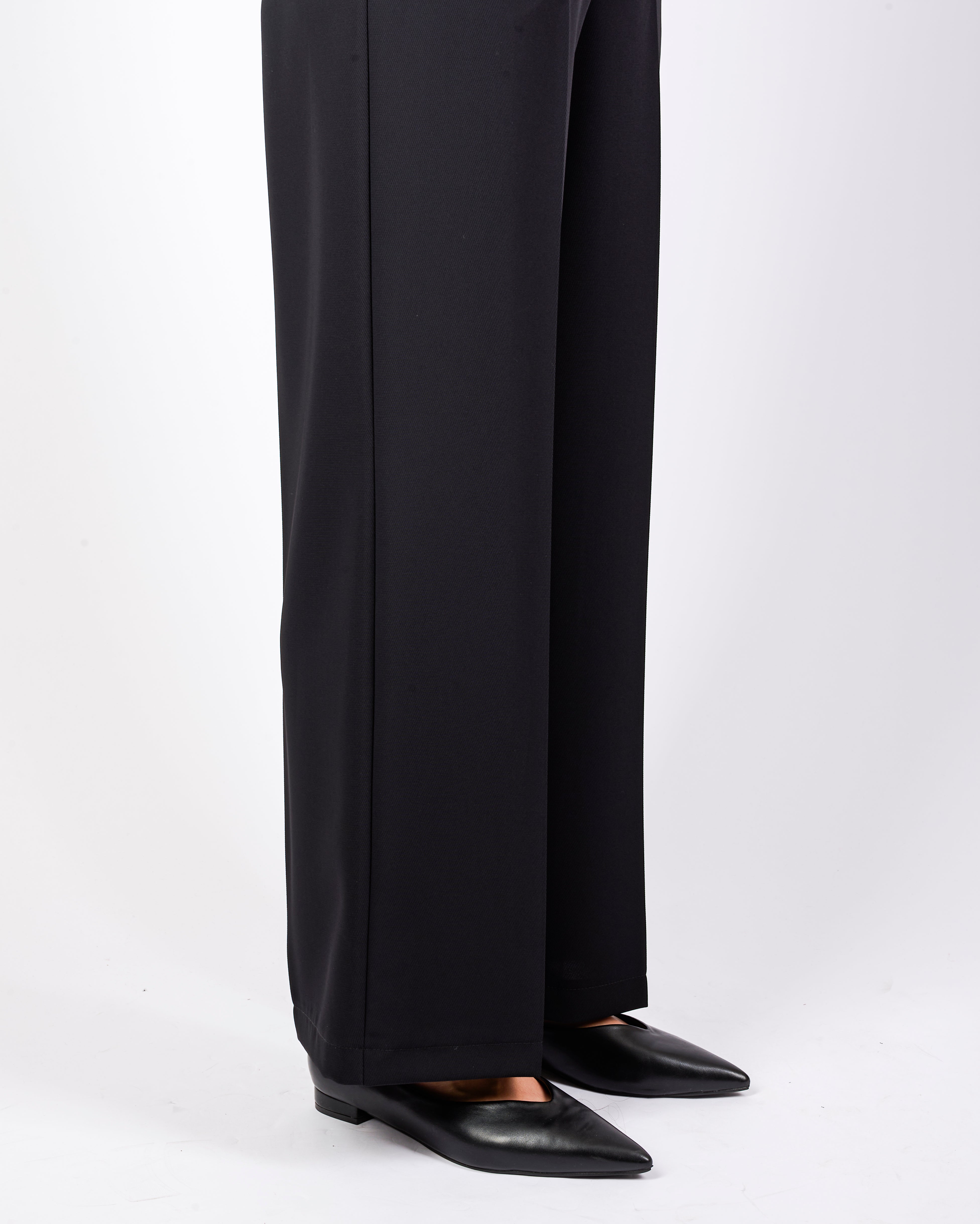 Pantalone largo elastico e bottone in cadì H168/24