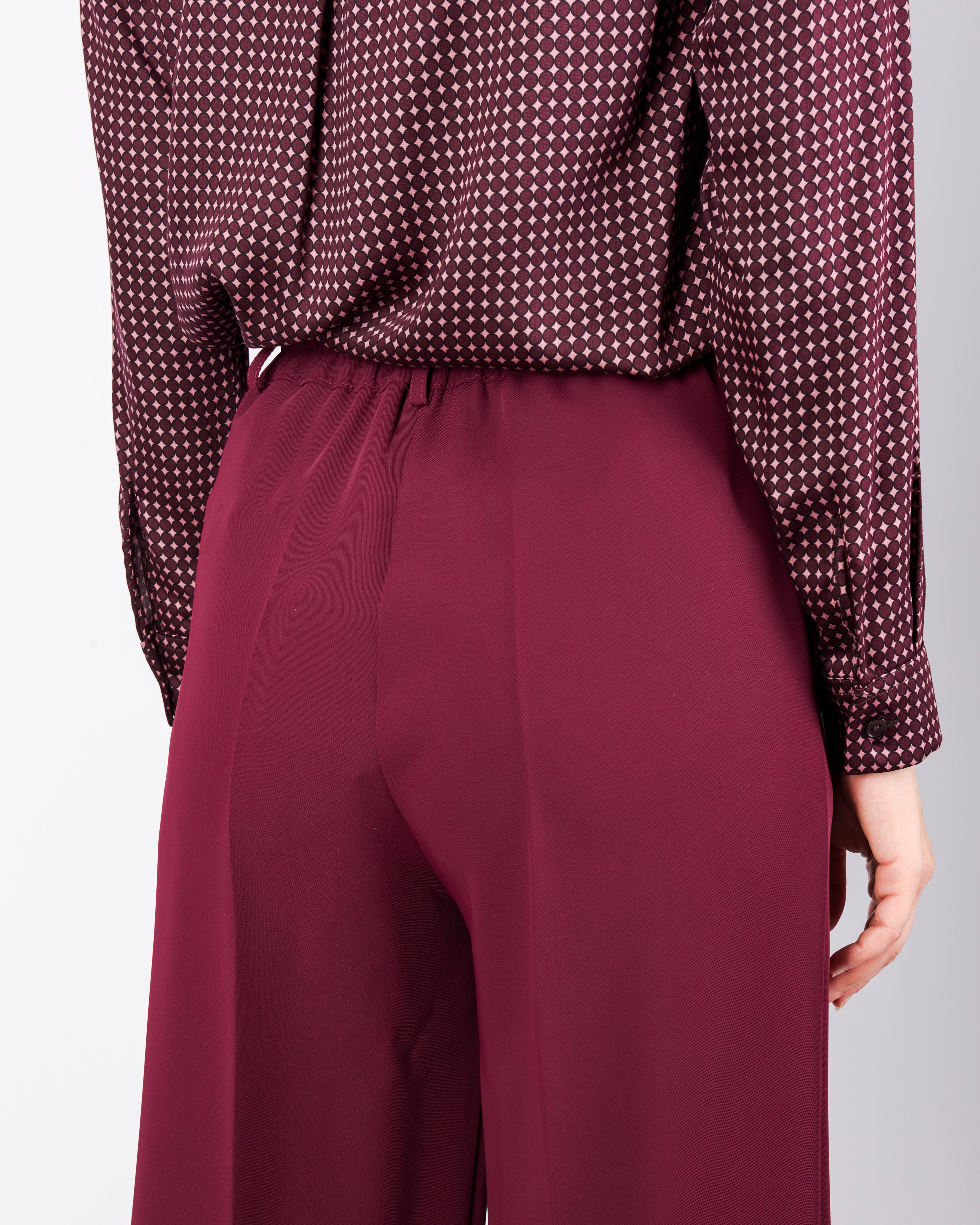 Pantalone largo elastico e bottone in cadì H168/24