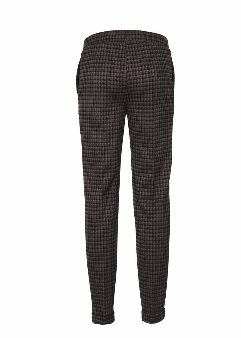 Pantalone elastico in vita quadri 17437