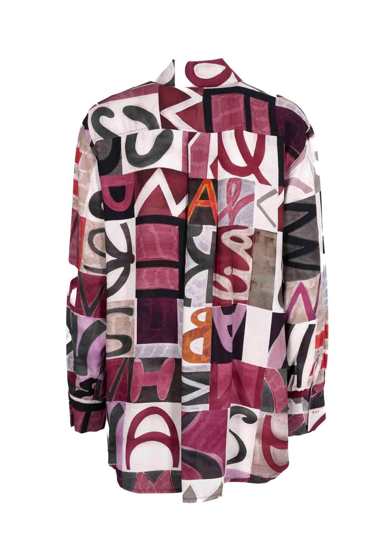Camicia in viscosa fant lettering 23-638