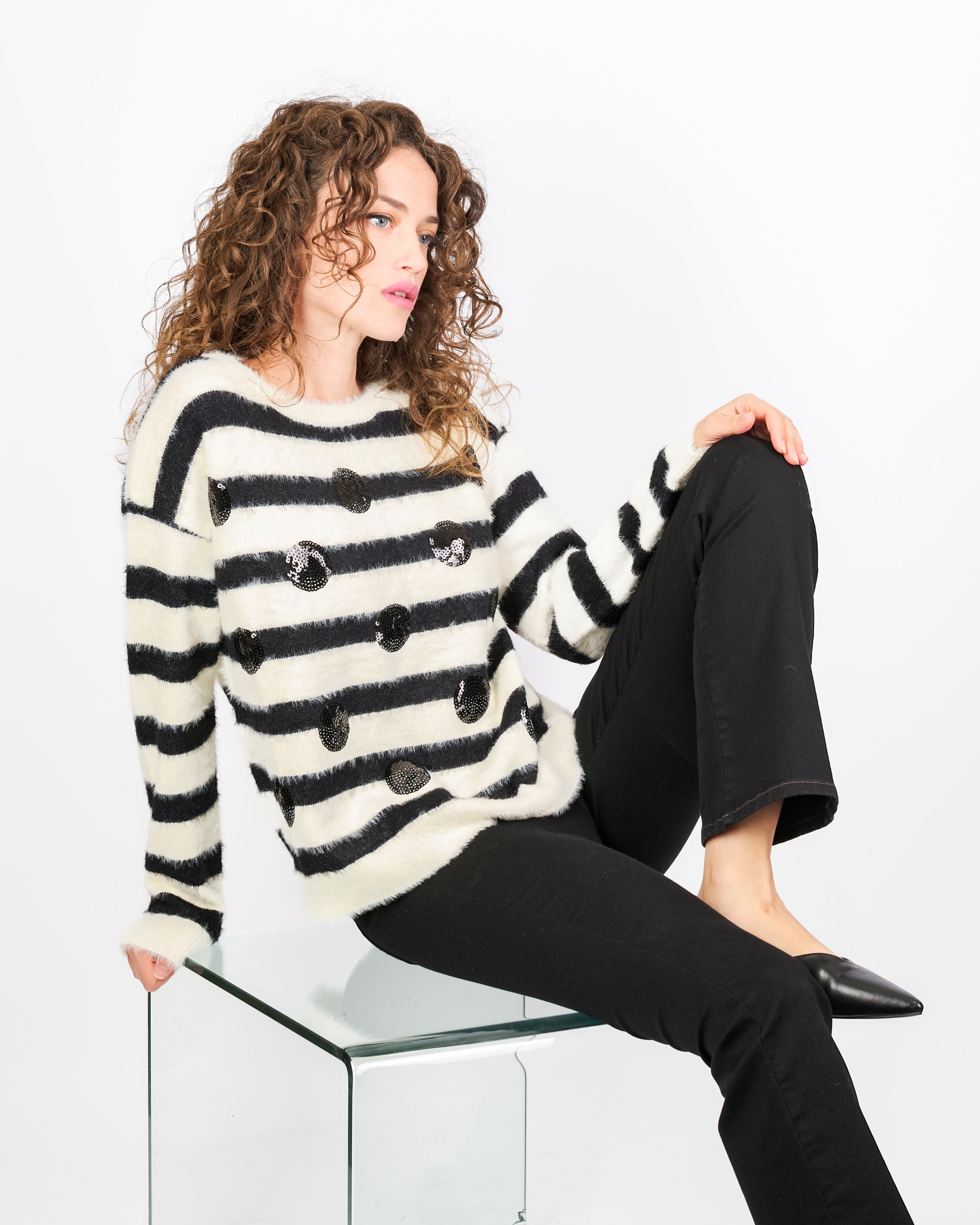 Maglia box pois paillettes 5423