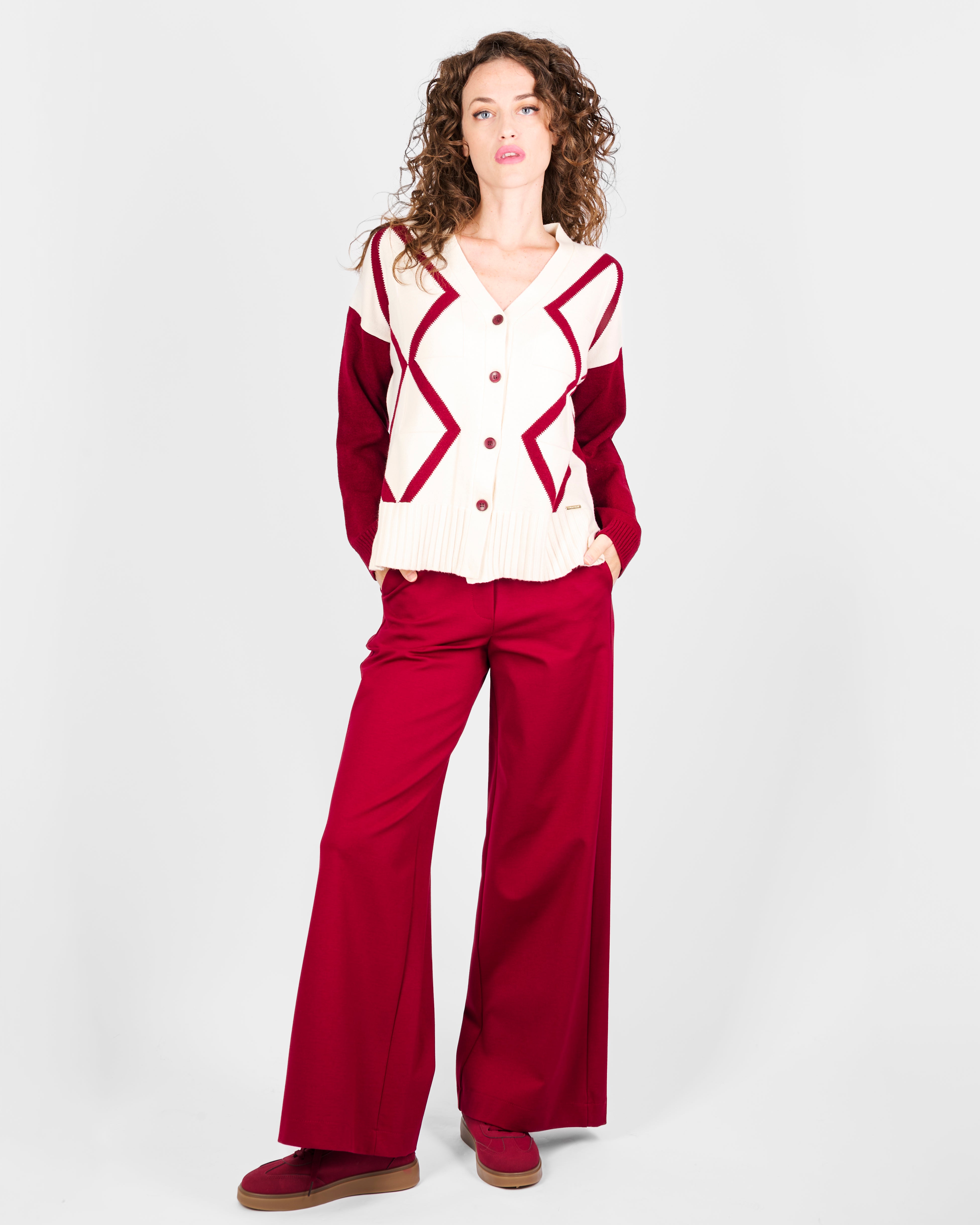 Cardigan scatoletta bottoni intarsio 21379