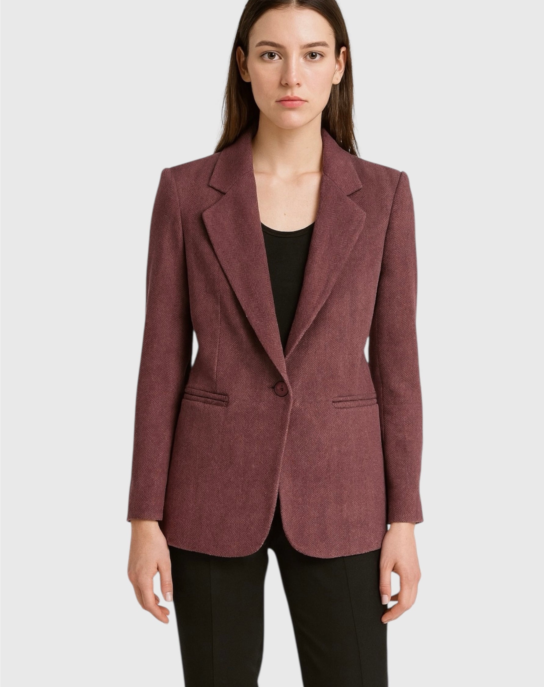 Giacca bottone trama spigata H507/33