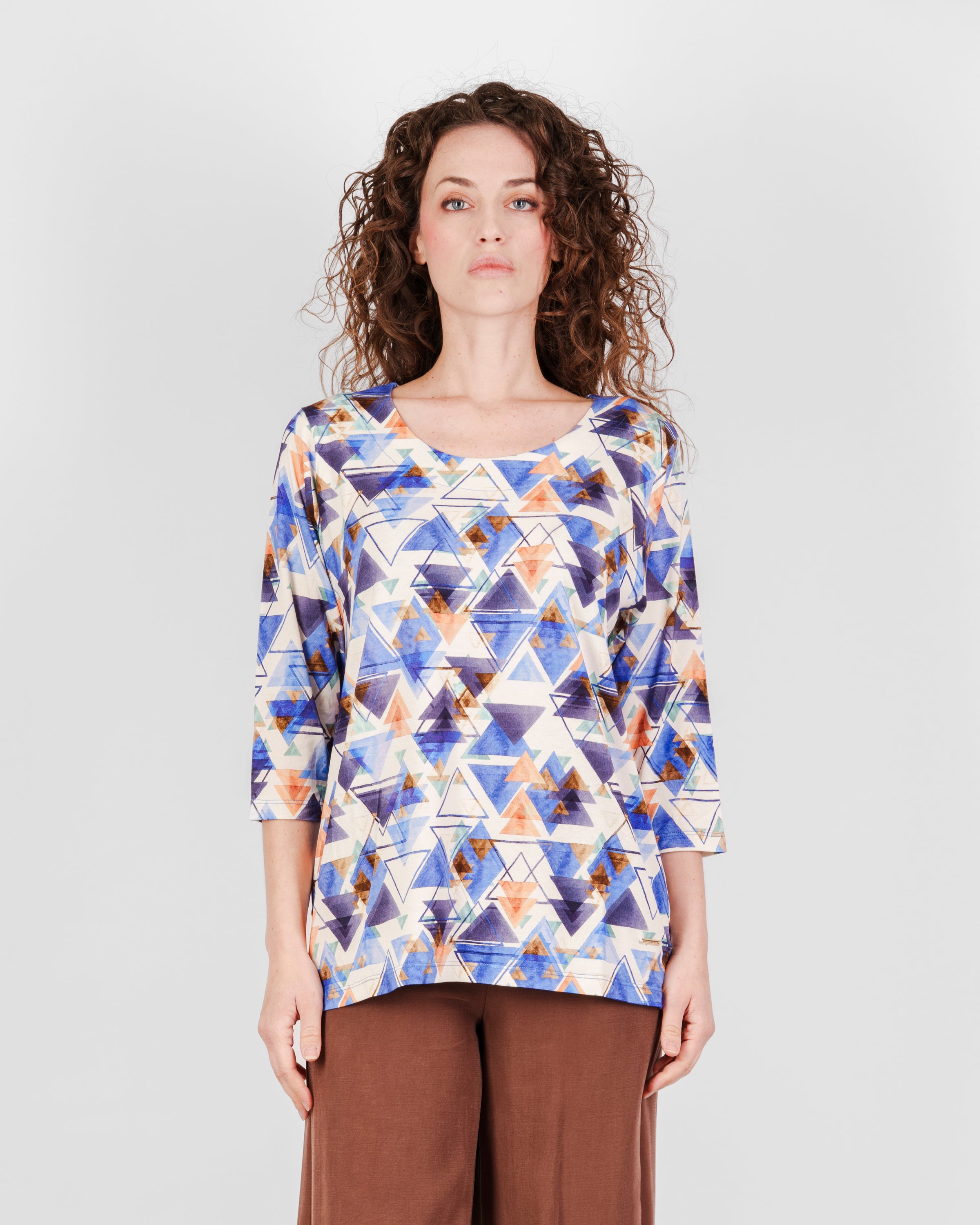 Maglia in viscosa fantasia OVER 3/4