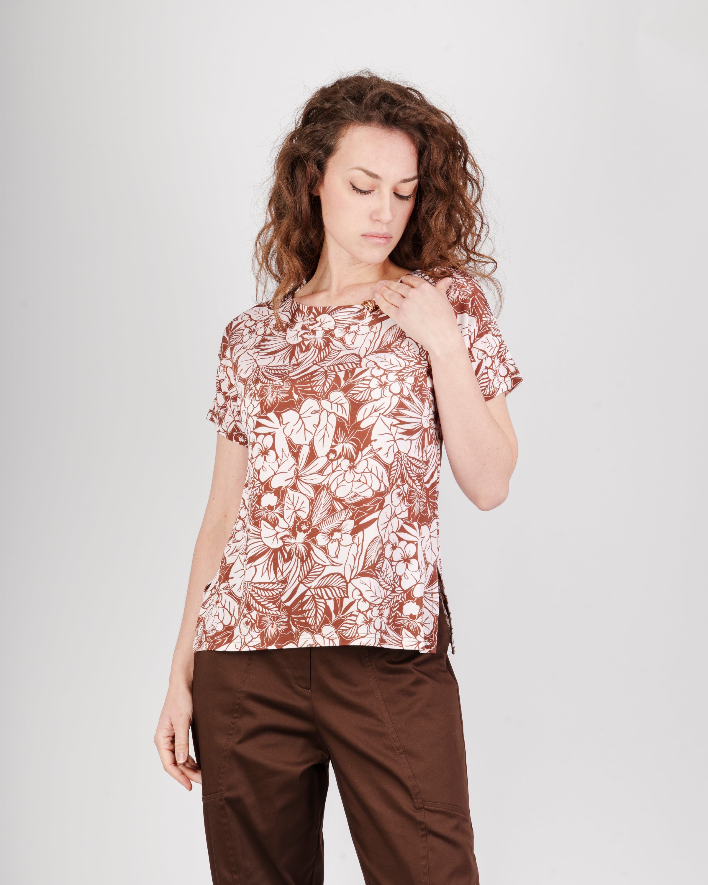 Maglia M/M foglie + anello S-172