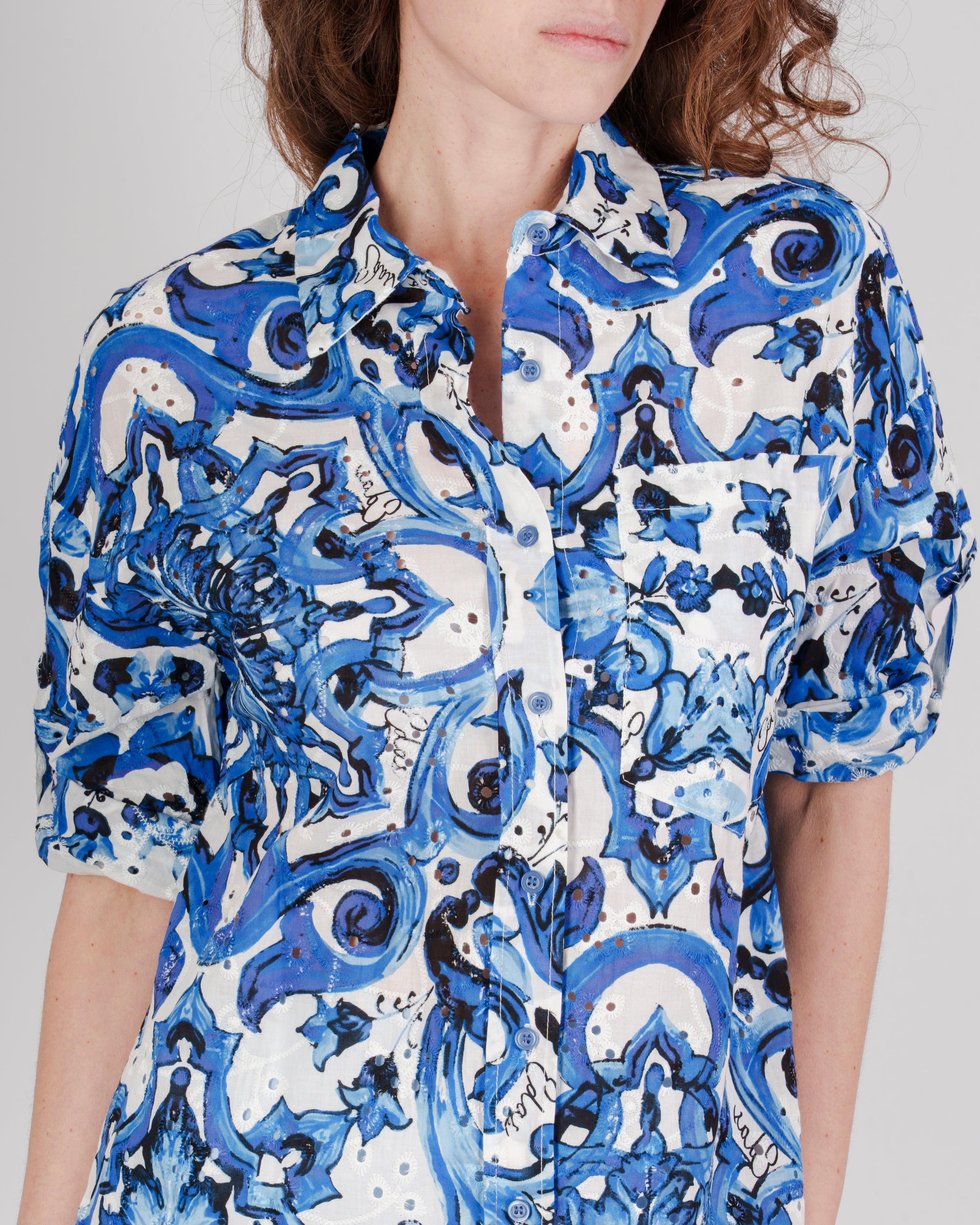 Camicia sangallo stampa maiolica SURETTA