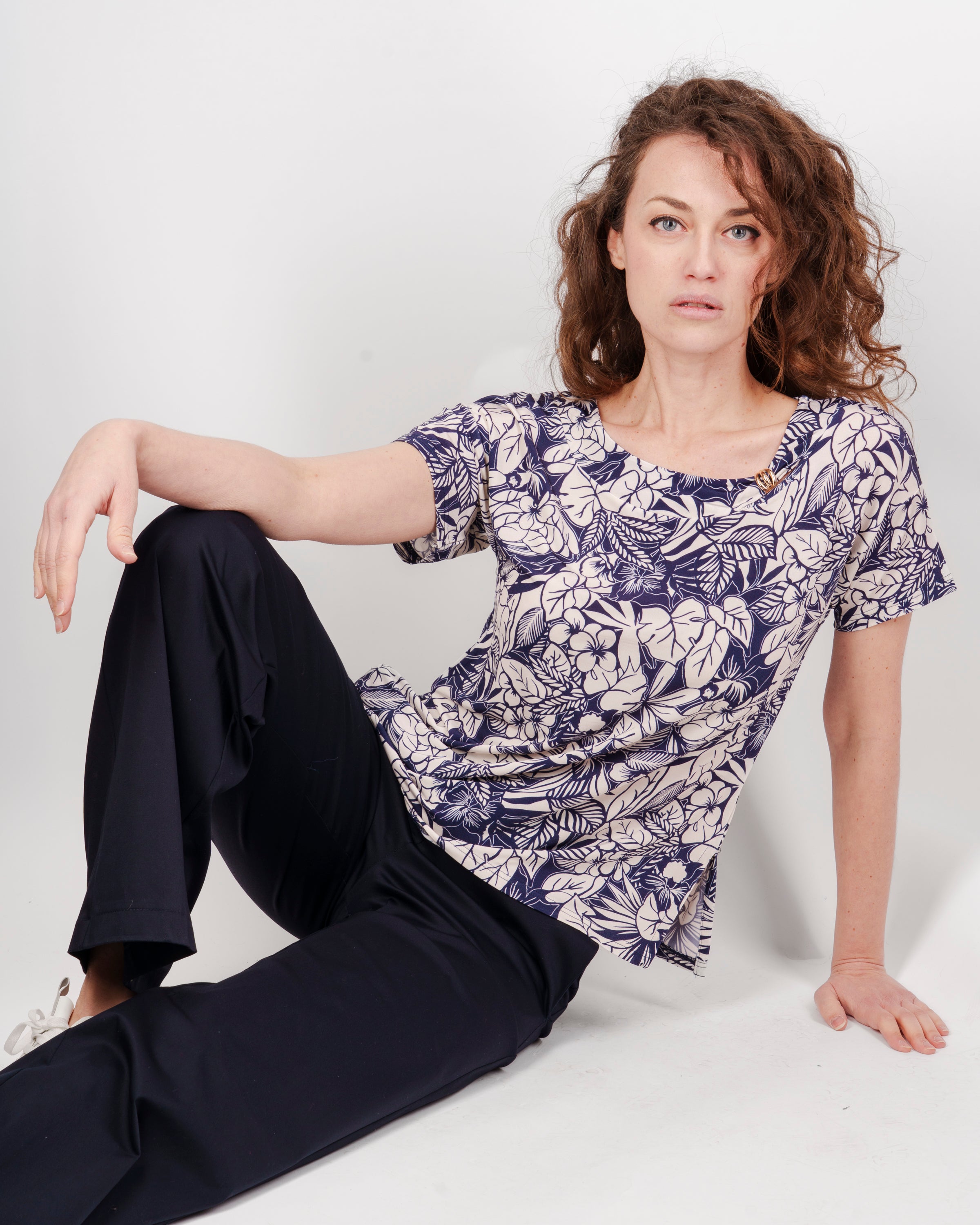 Maglia M/M foglie + anello S-172