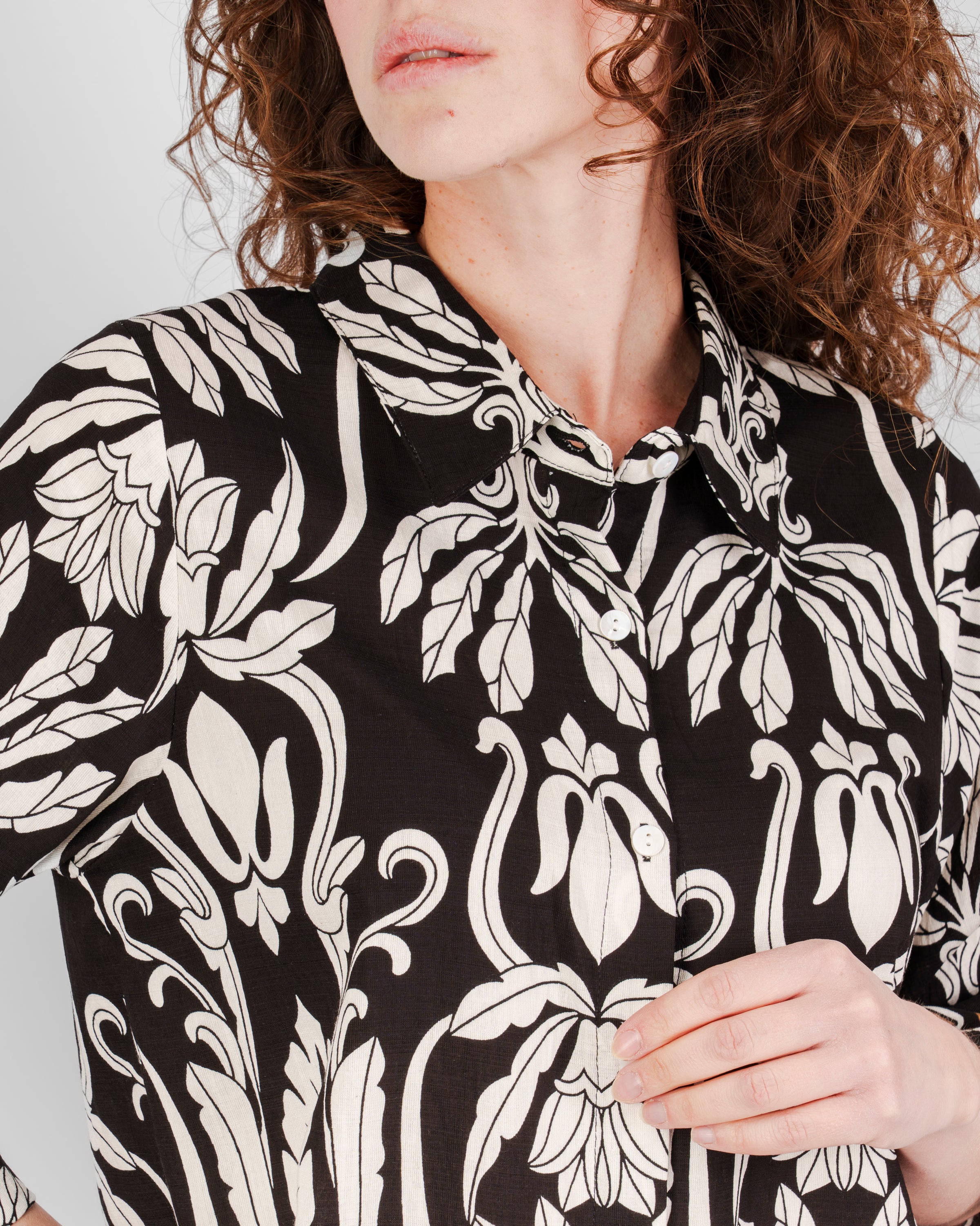 Camicia manica 3/4 fantasia damascata 5570