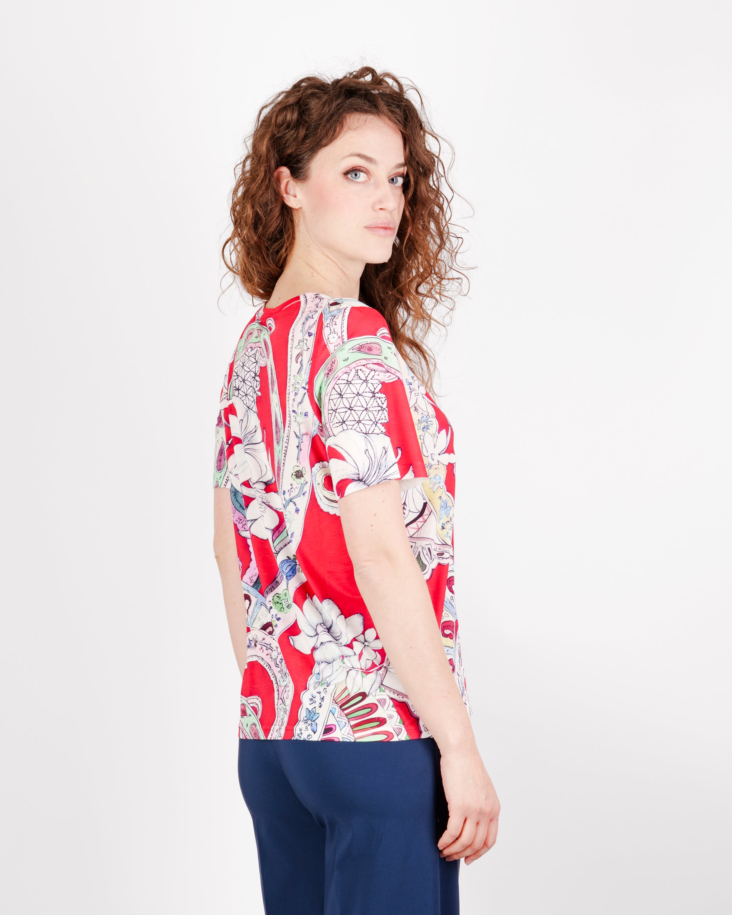 Maglia scollo Madonna fantasia 8141