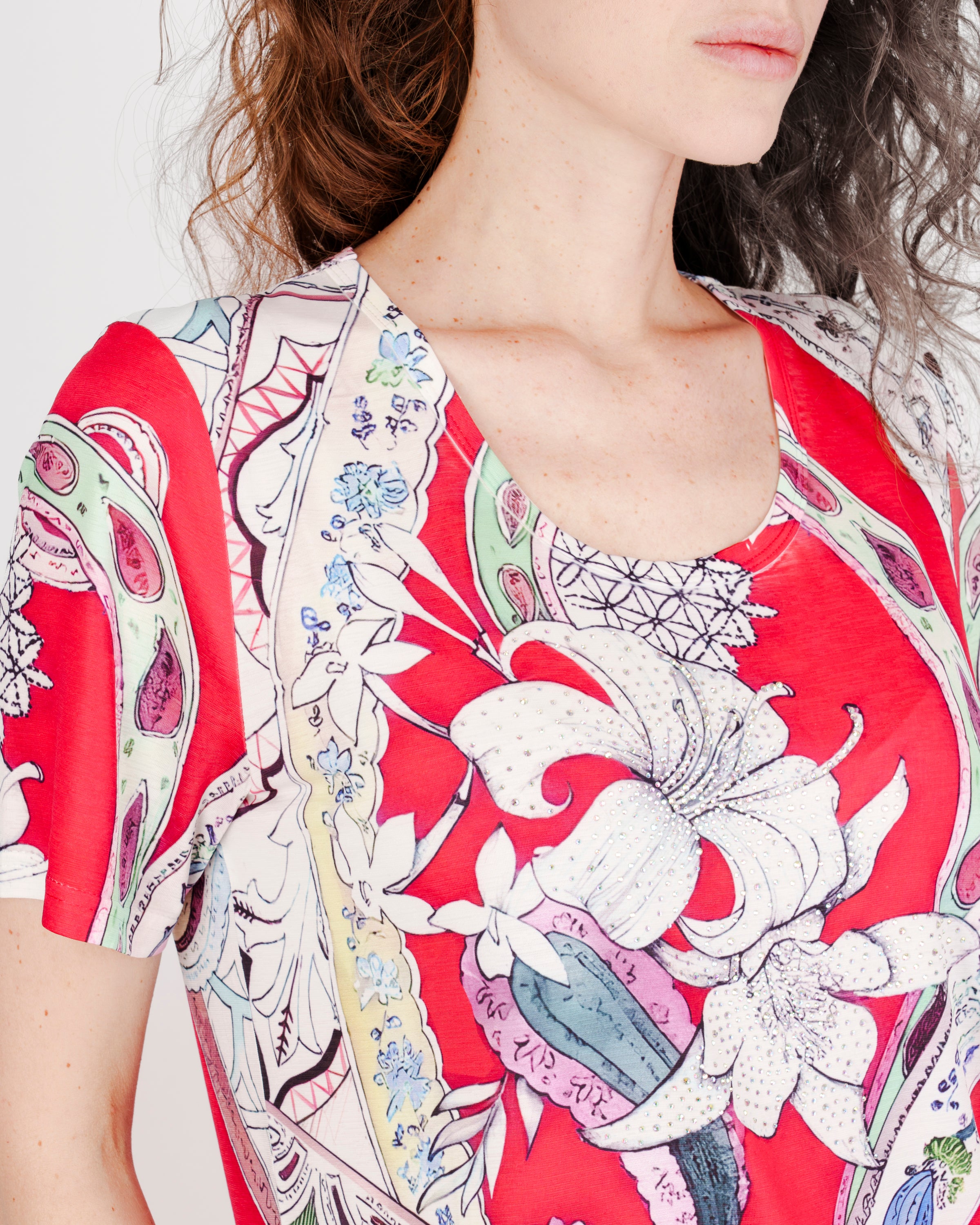 Maglia scollo Madonna fantasia 8141
