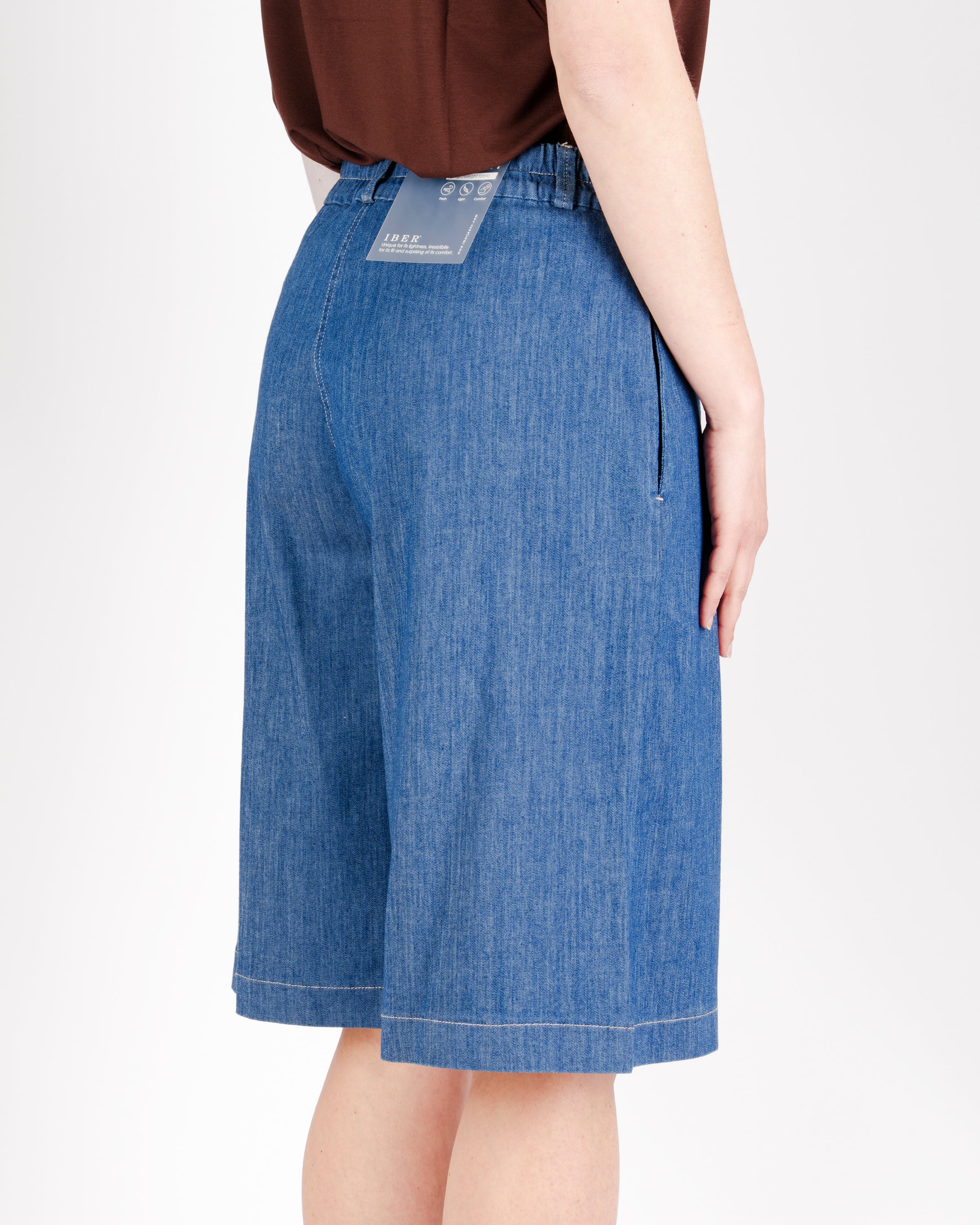 Bermuda elastico dietro e bottone jeans DANILA