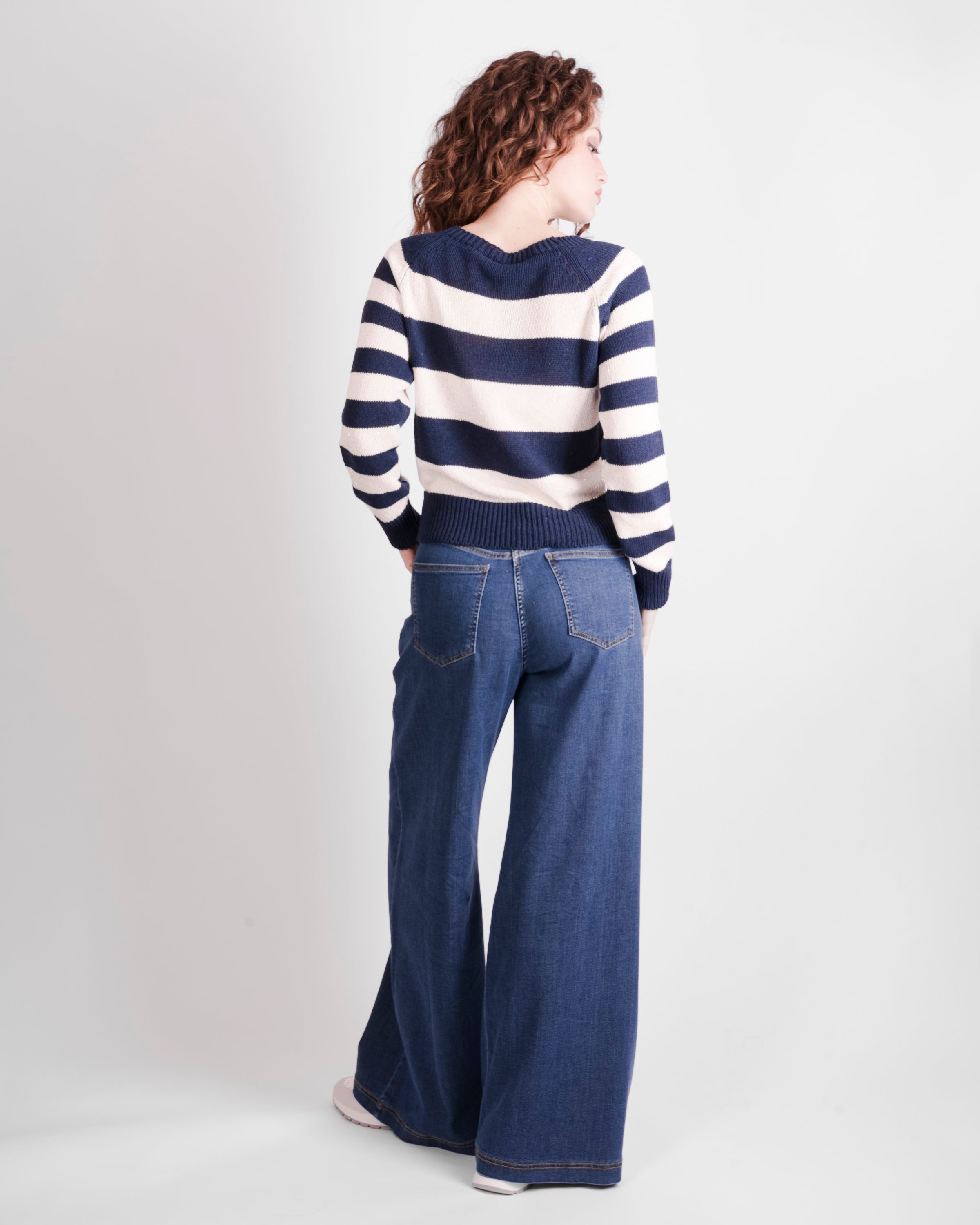 Jeans denim super stretch gamba larga HEMMA