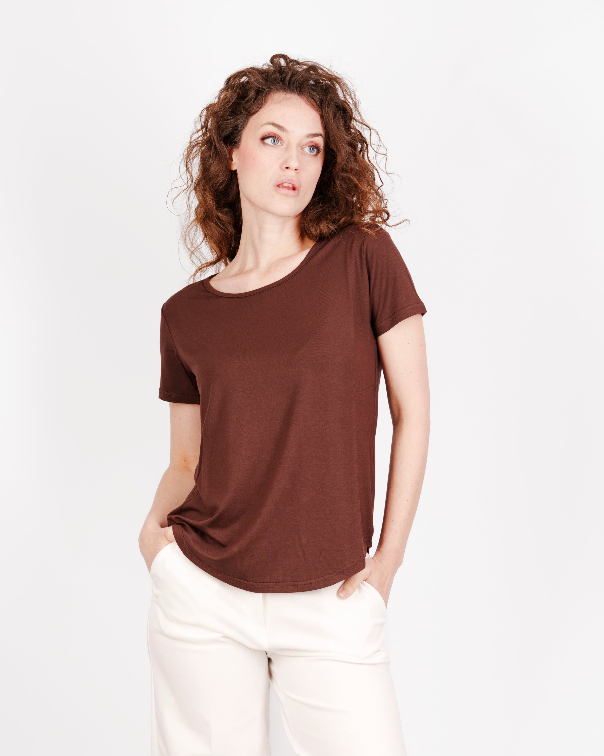 Maglia basica corta stondata C302