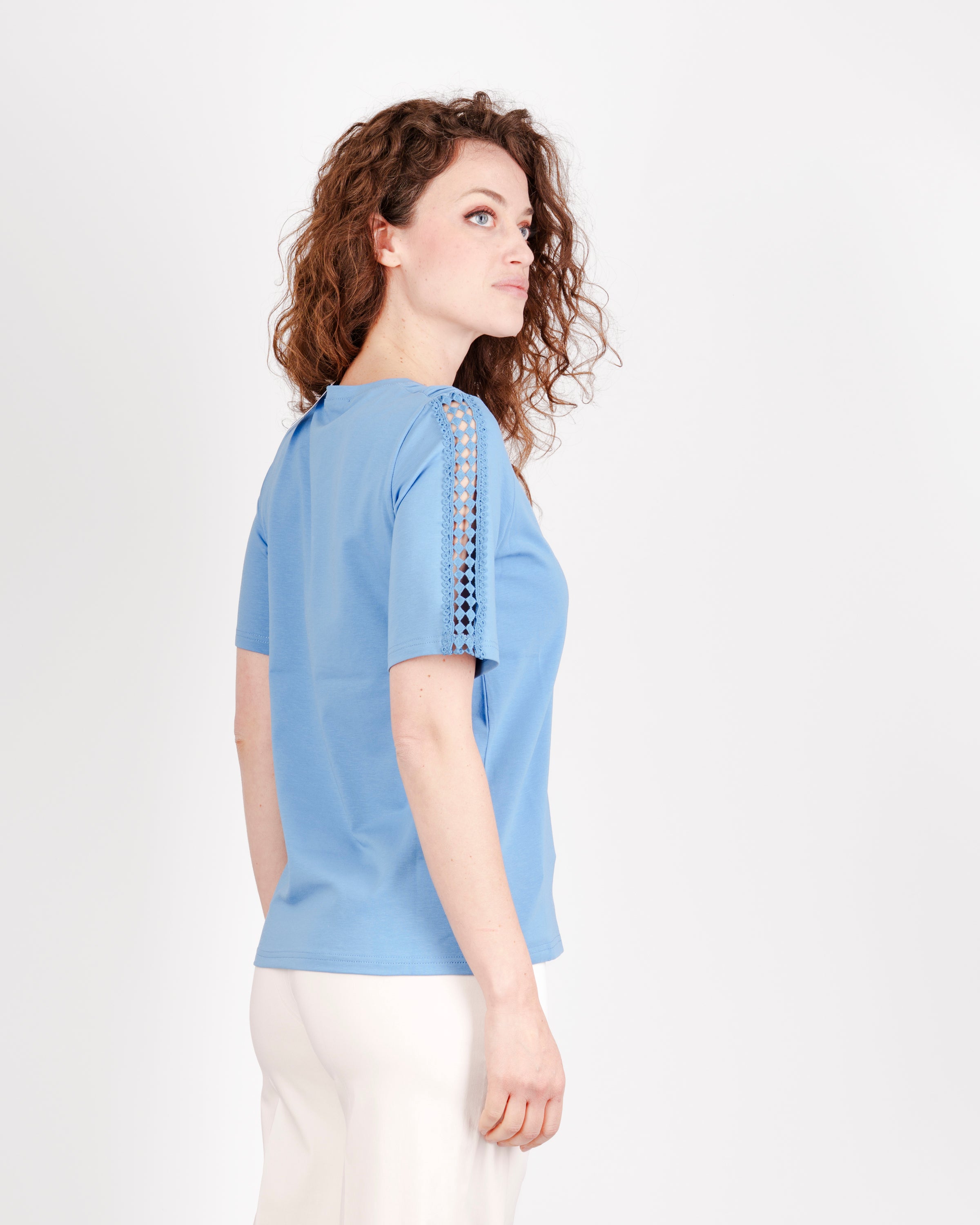 Maglia in jersey M/M macramè maniche S-151