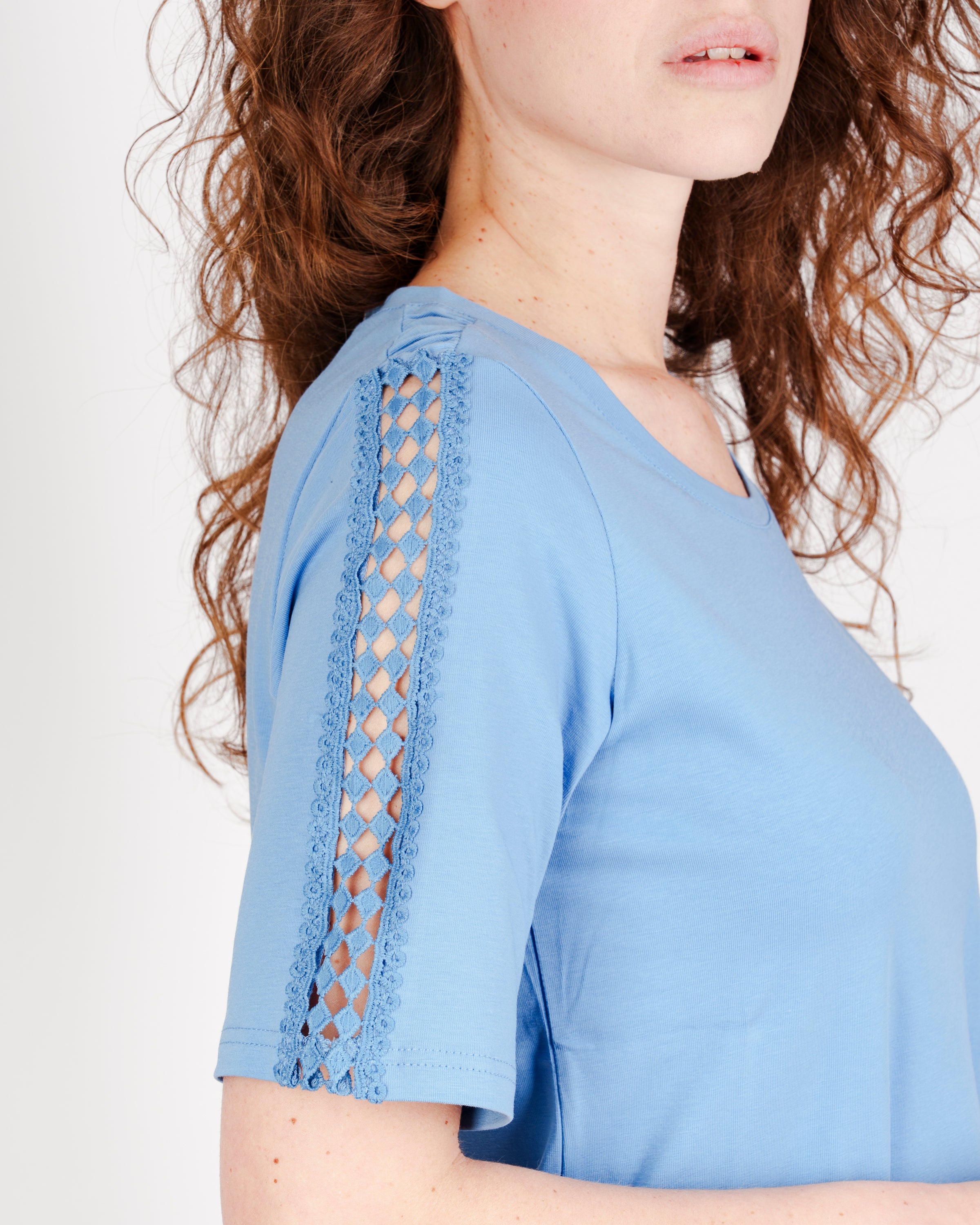 Maglia in jersey M/M macramè maniche S-151