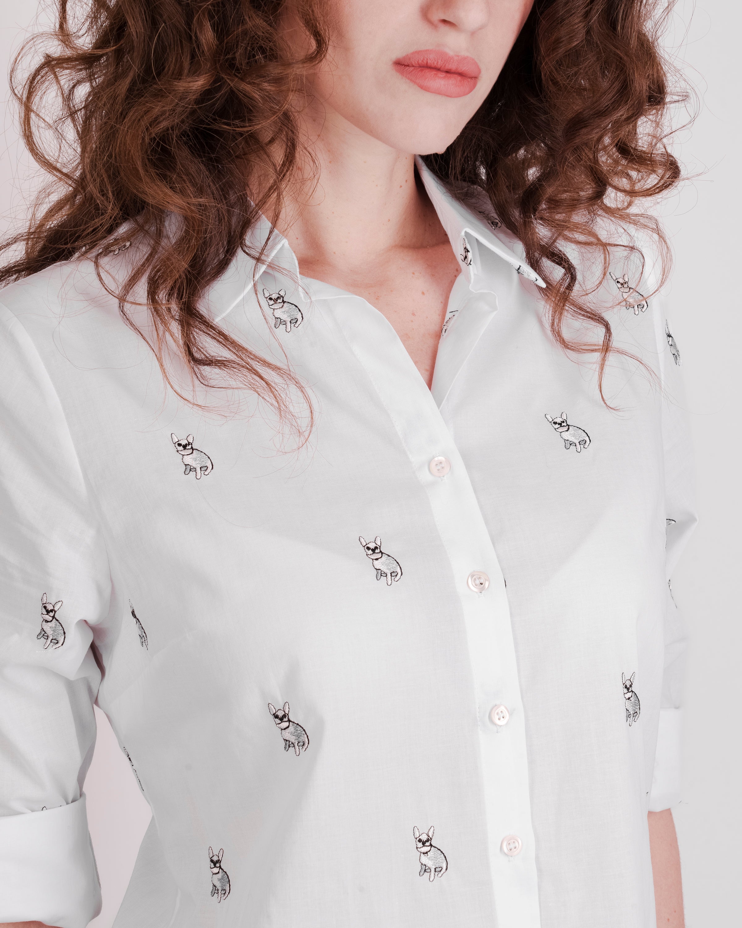 Camicia cotone ricamo cagnolini 26-64