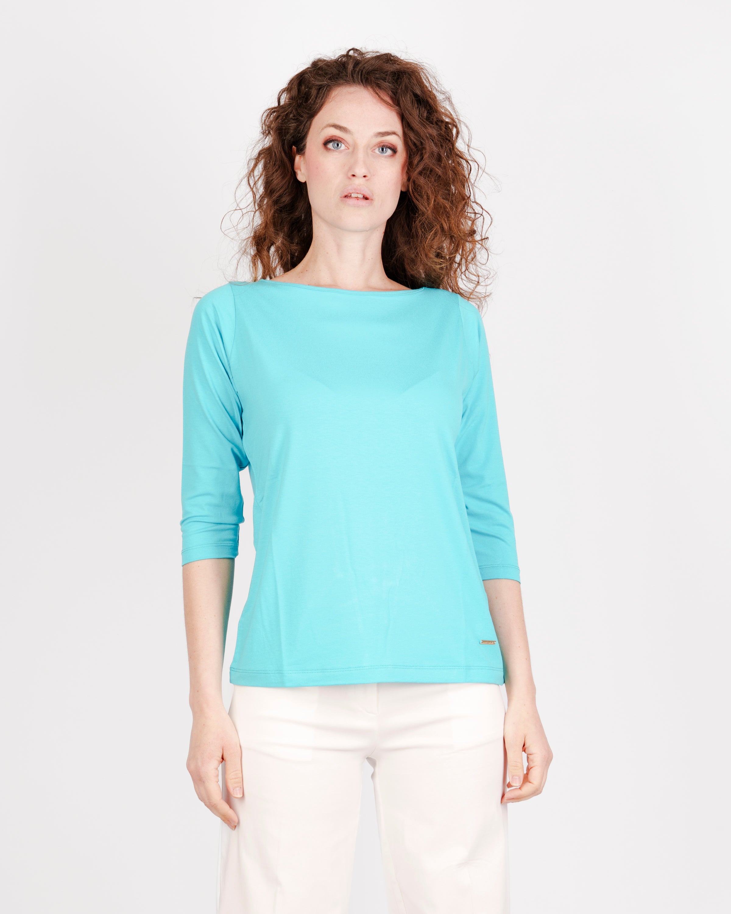 Maglia scollo barchetta viscosa BASICA 3/4