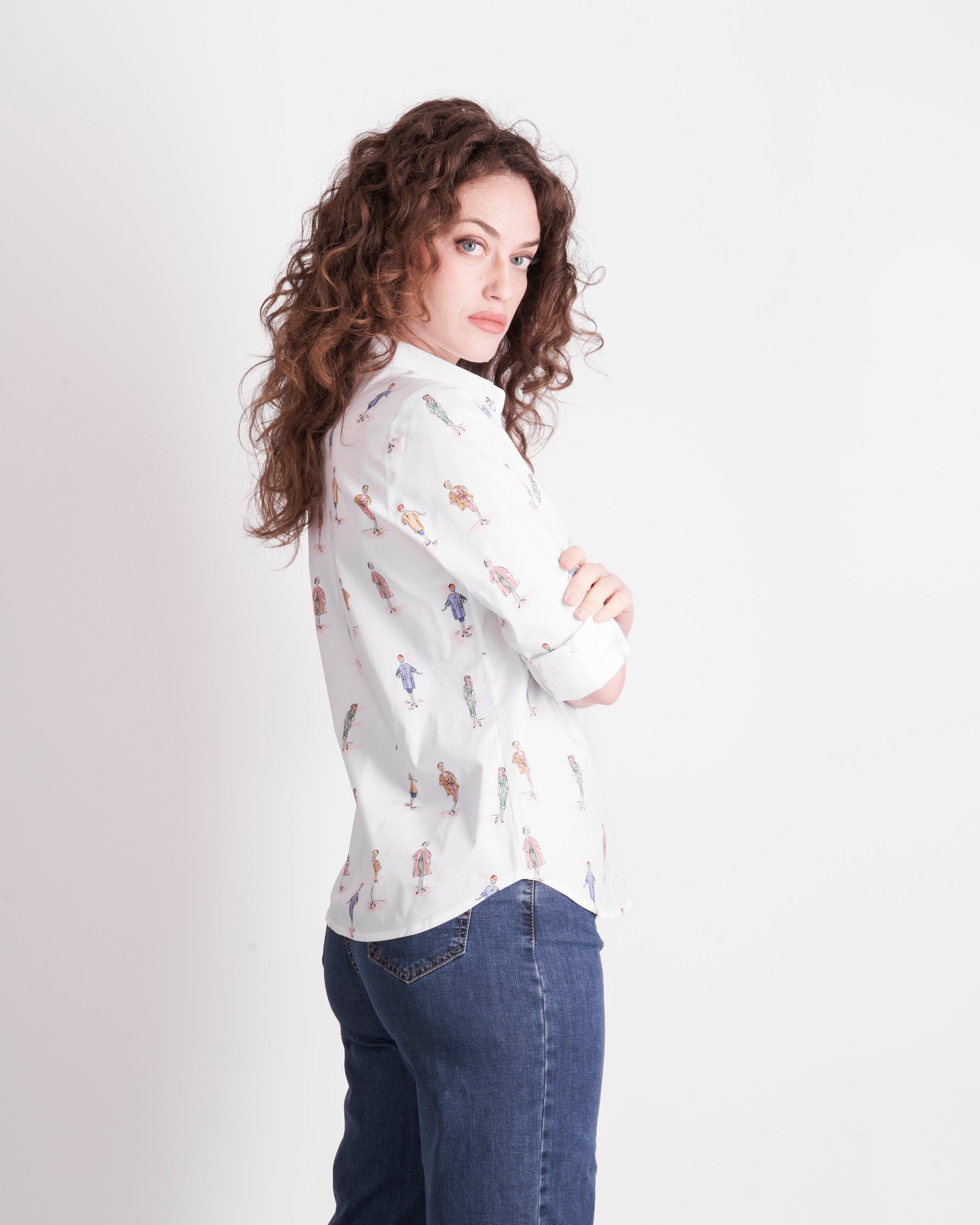 Camicia in cotone fantasia donne