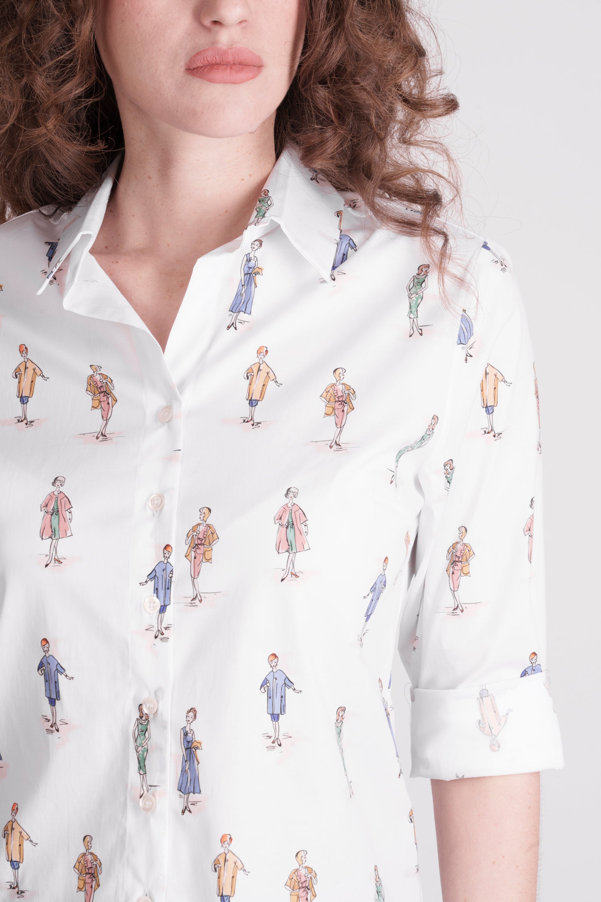 Camicia in cotone fantasia donne