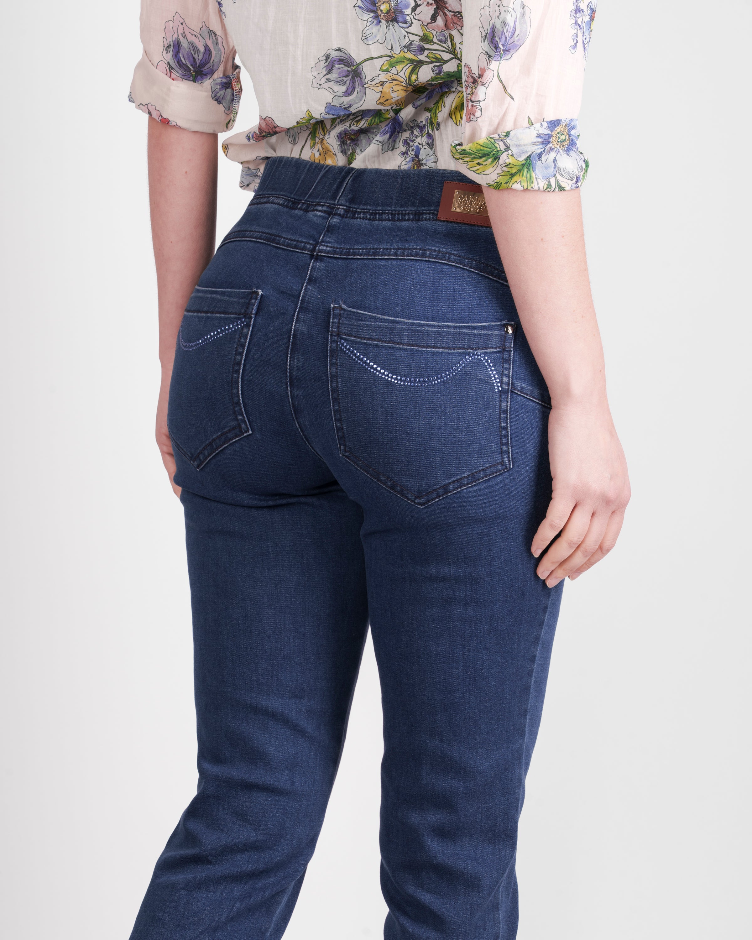 Jeans elastico in vita 13806