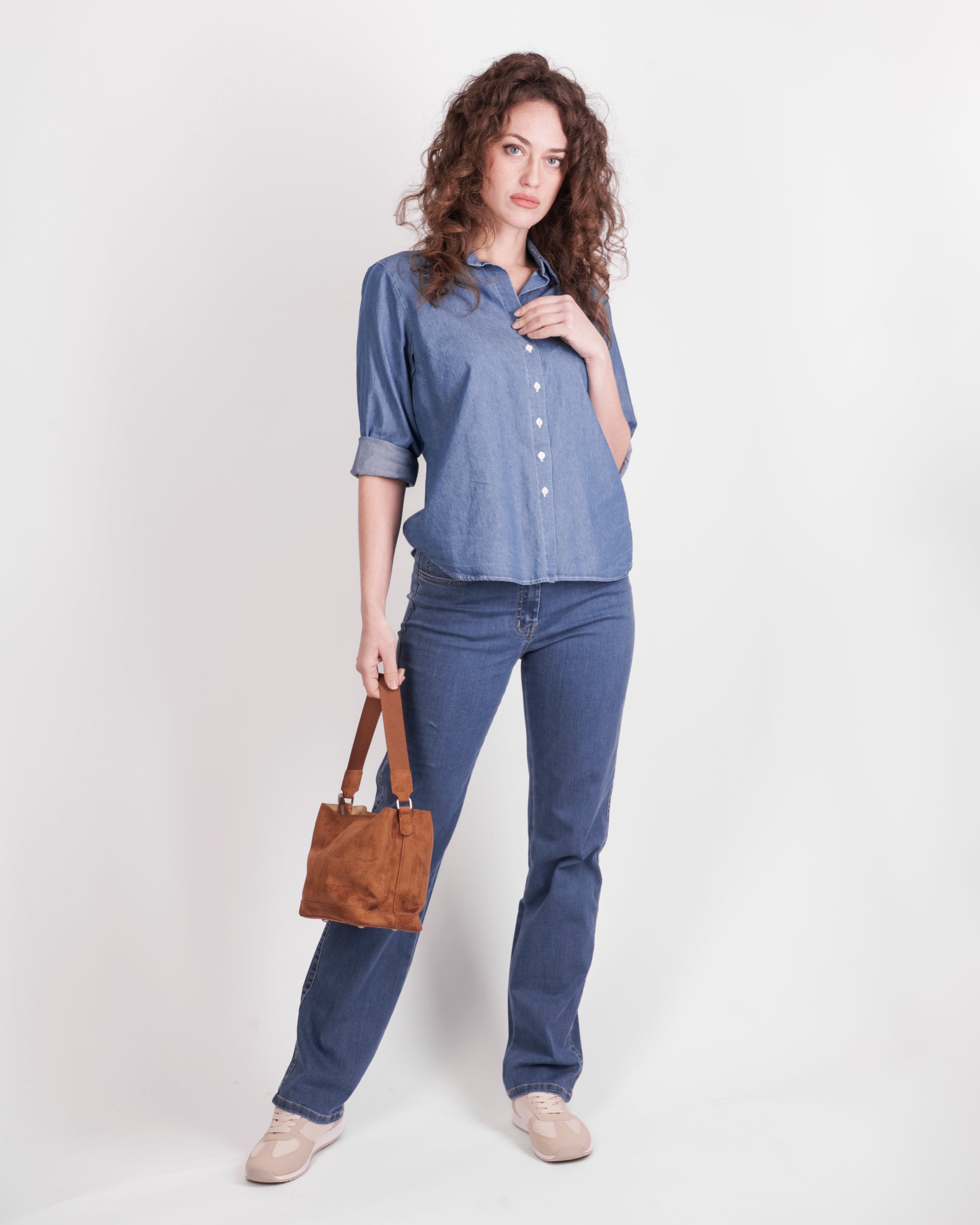 Camicia jeans in cotone 26-35