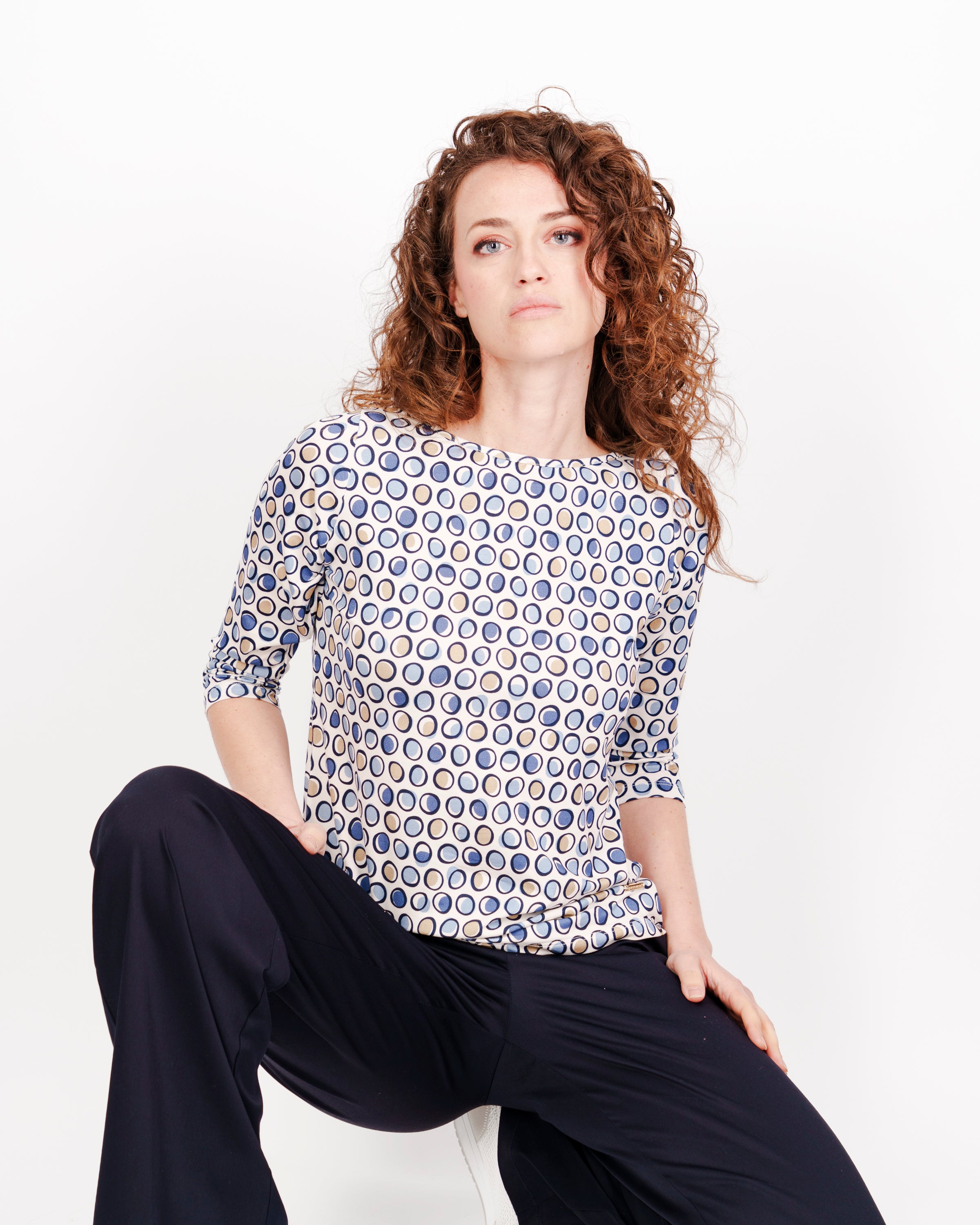 Maglia scollo barchetta 3/4 viscosa 8835